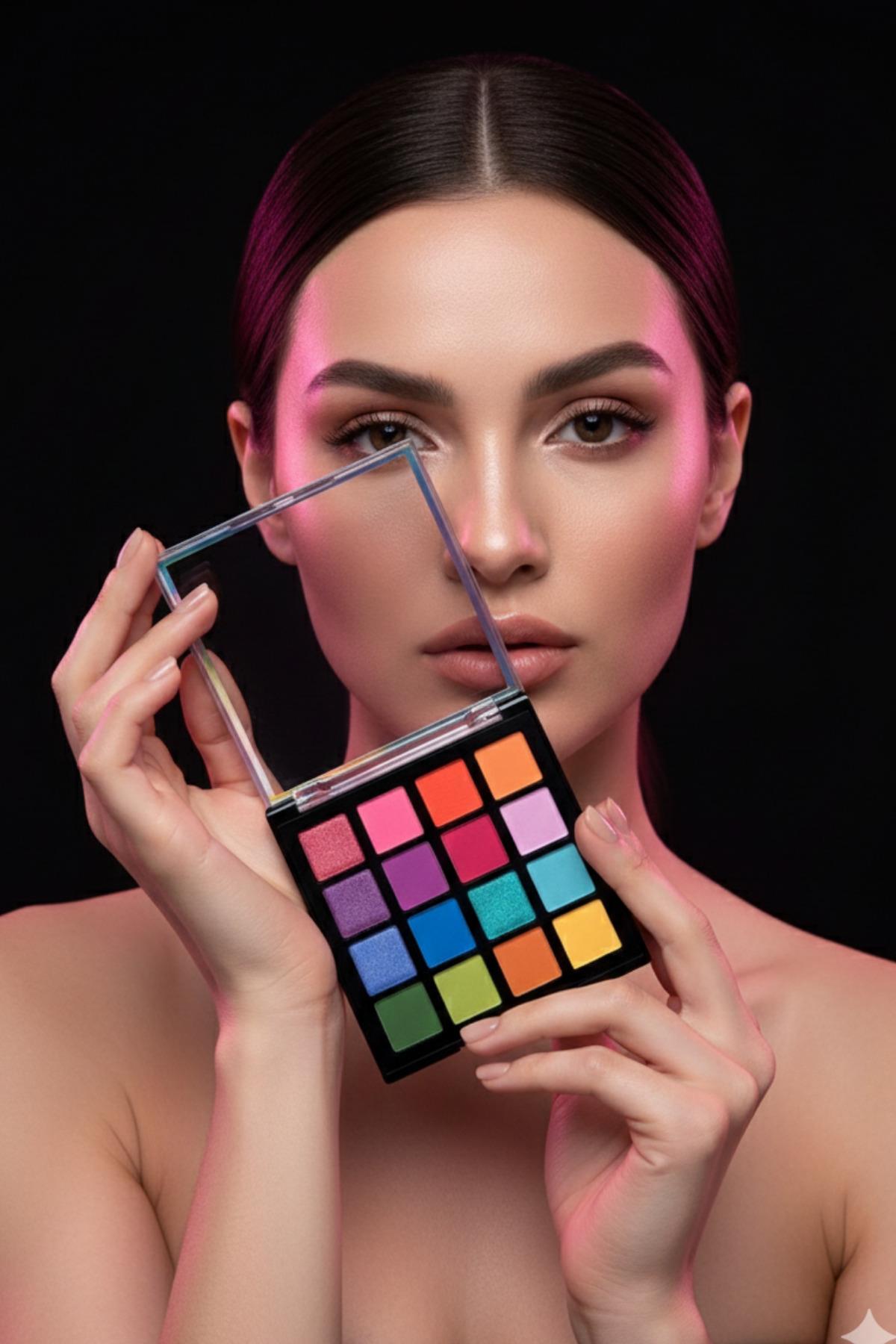 Kadın 16'lı Neon Renkli Göz Far Paleti