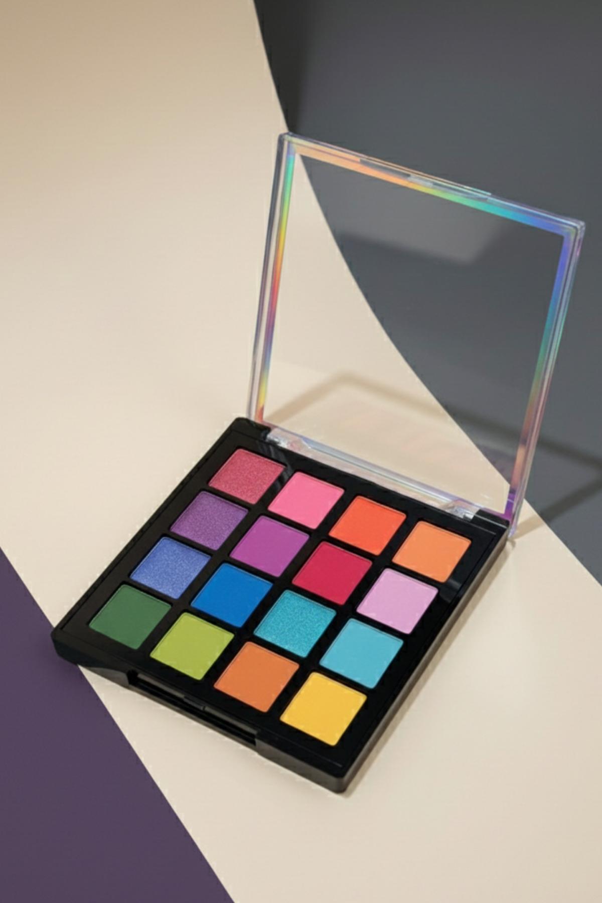 Kadın 16'lı Neon Renkli Göz Far Paleti