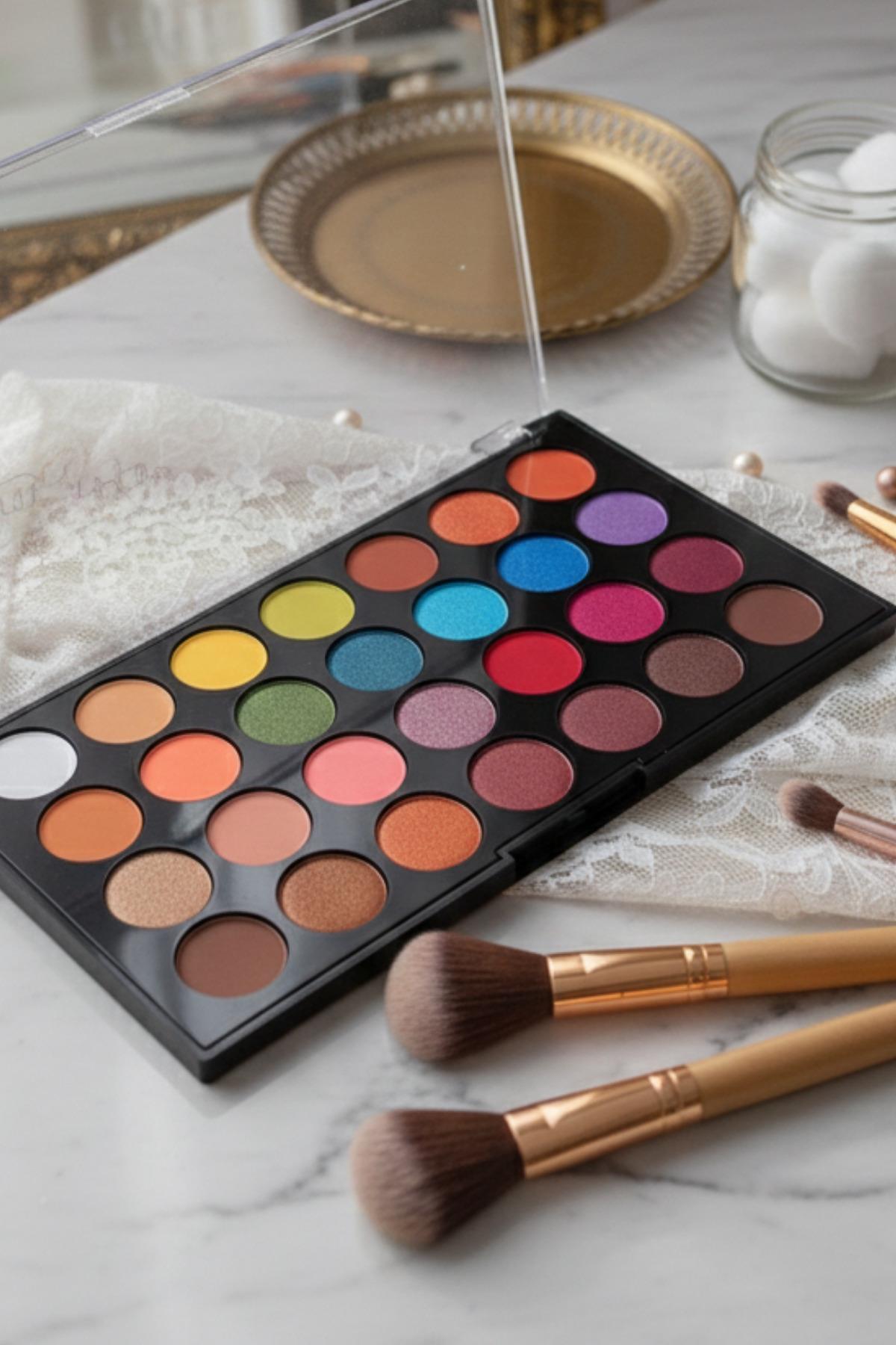 Kadın 28'li Neon Renkli Göz Far Paleti