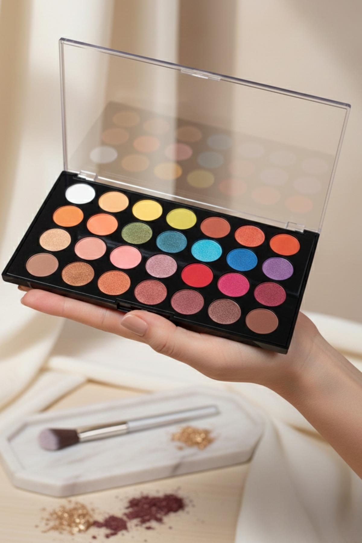 Kadın 28'li Neon Renkli Göz Far Paleti