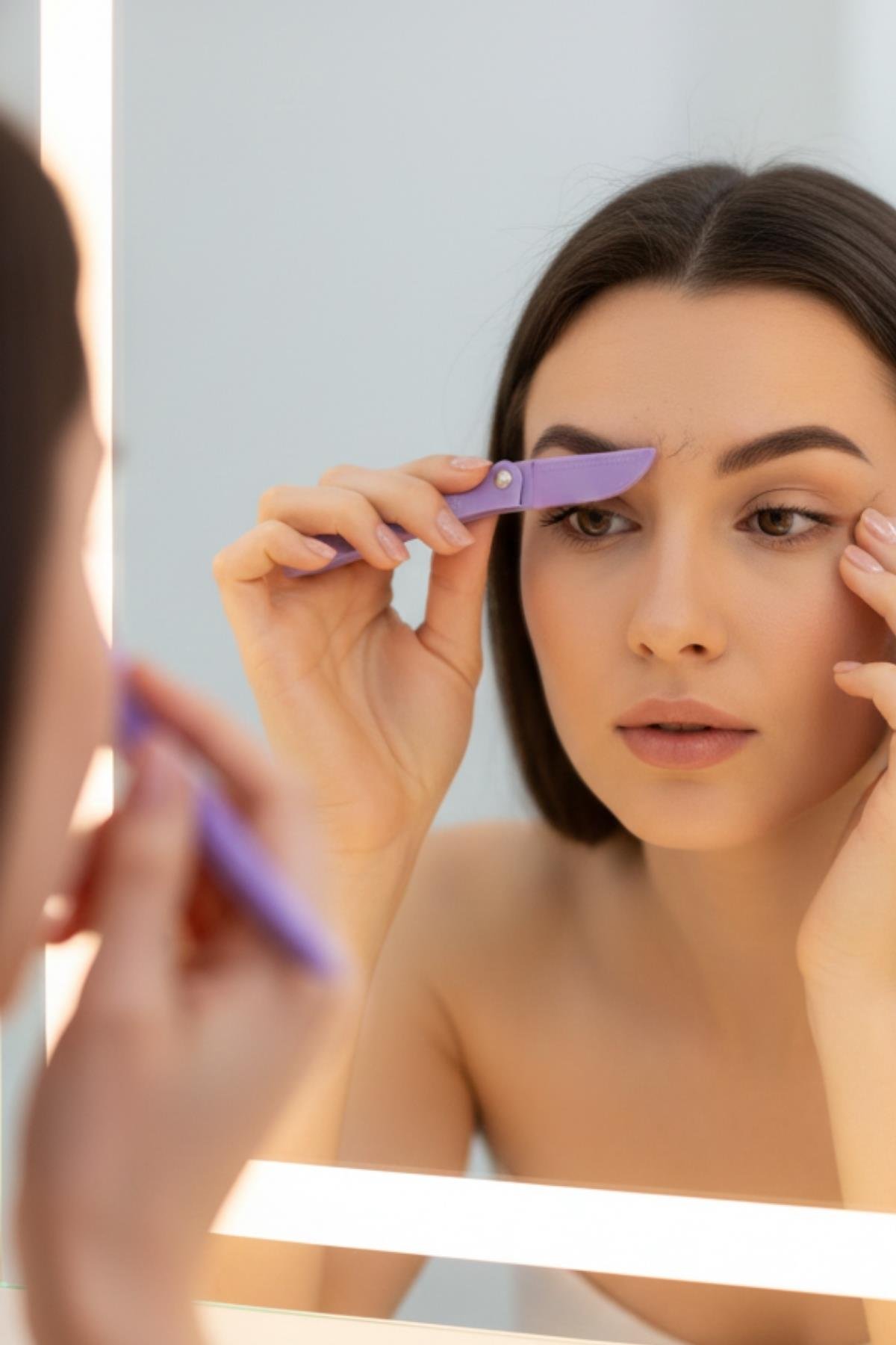 Kadın 3'lü Ultra Kaş-Bıyık Usturası Jileti Epilasyon Katlanabilir Bakım Seti