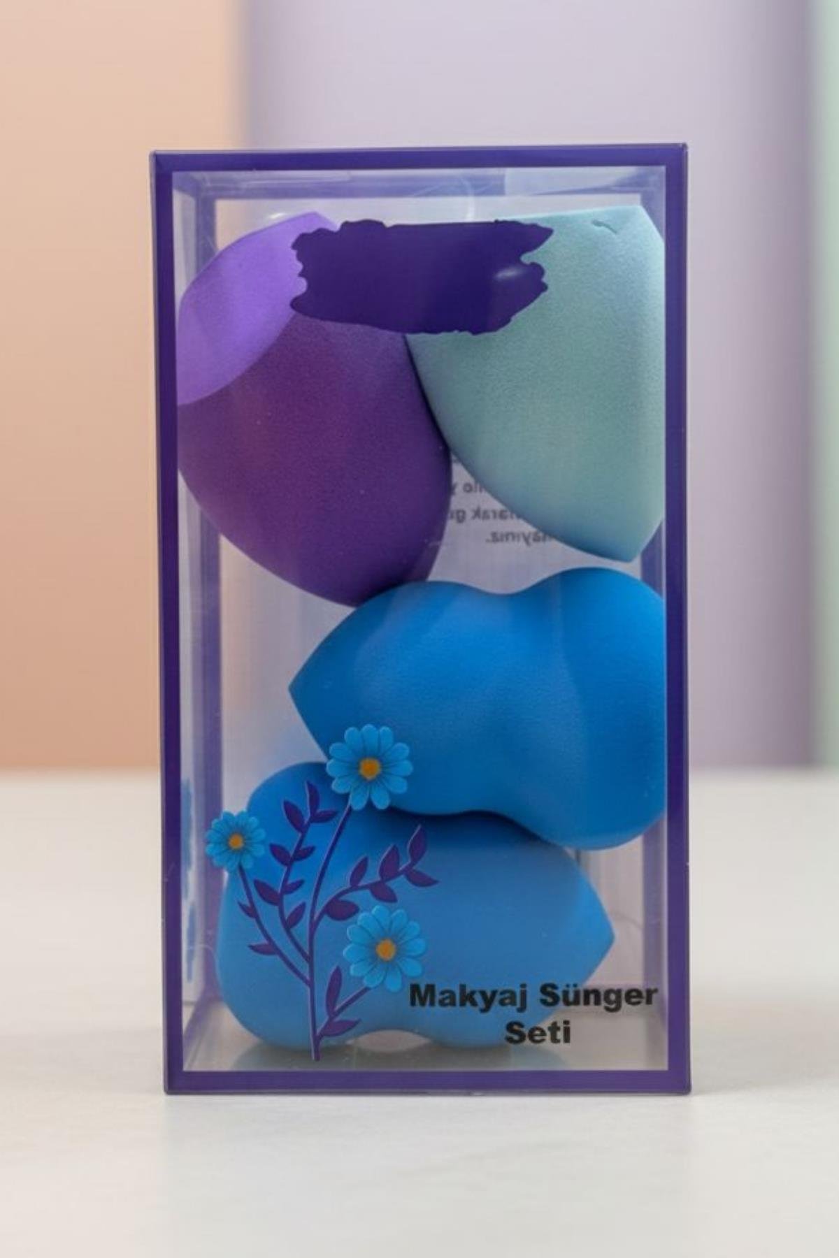 Kadın 4`lü Makyaj Süngeri Fondöten ve Kapatıcı Yumuşak Sünger