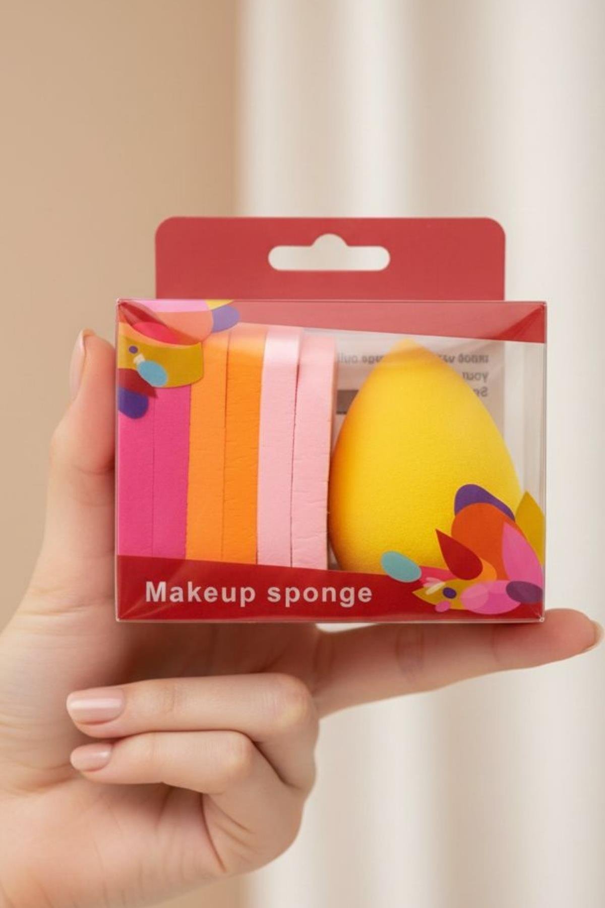 Kadın 7`li Kutulu Mini Makyaj Pudra Fondöten Kapatıcı Sünger Seti