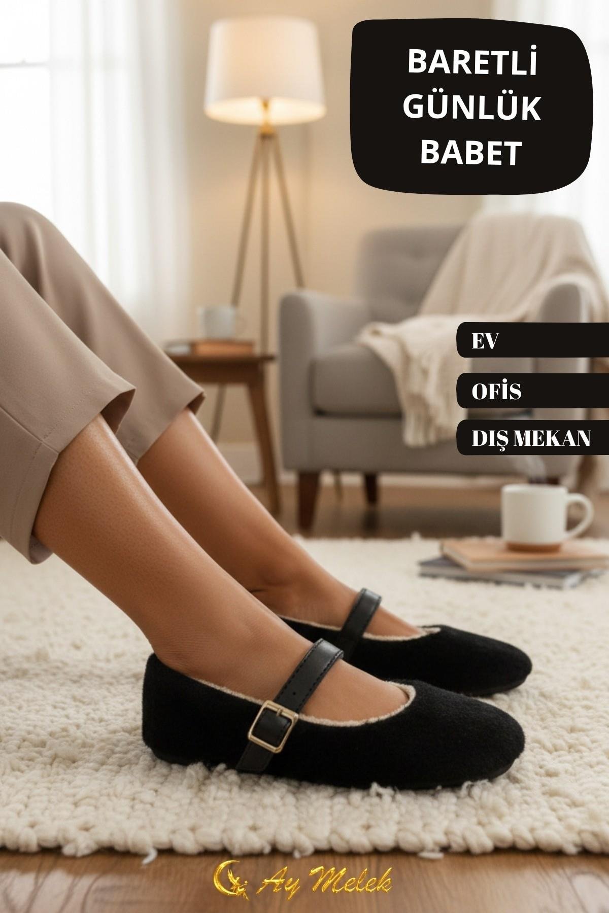 Kadın Babet Ev Ayakkabısı Ofis İş Günlük Şık Rahat Ayakkabı