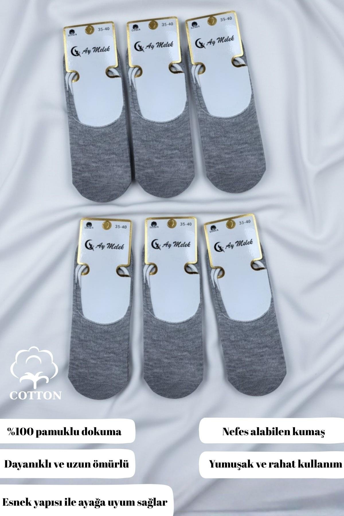Kadın Çorap (6 Çift) Nefes Alan Terletmez Kaliteli Pamuklu Babet Çorap