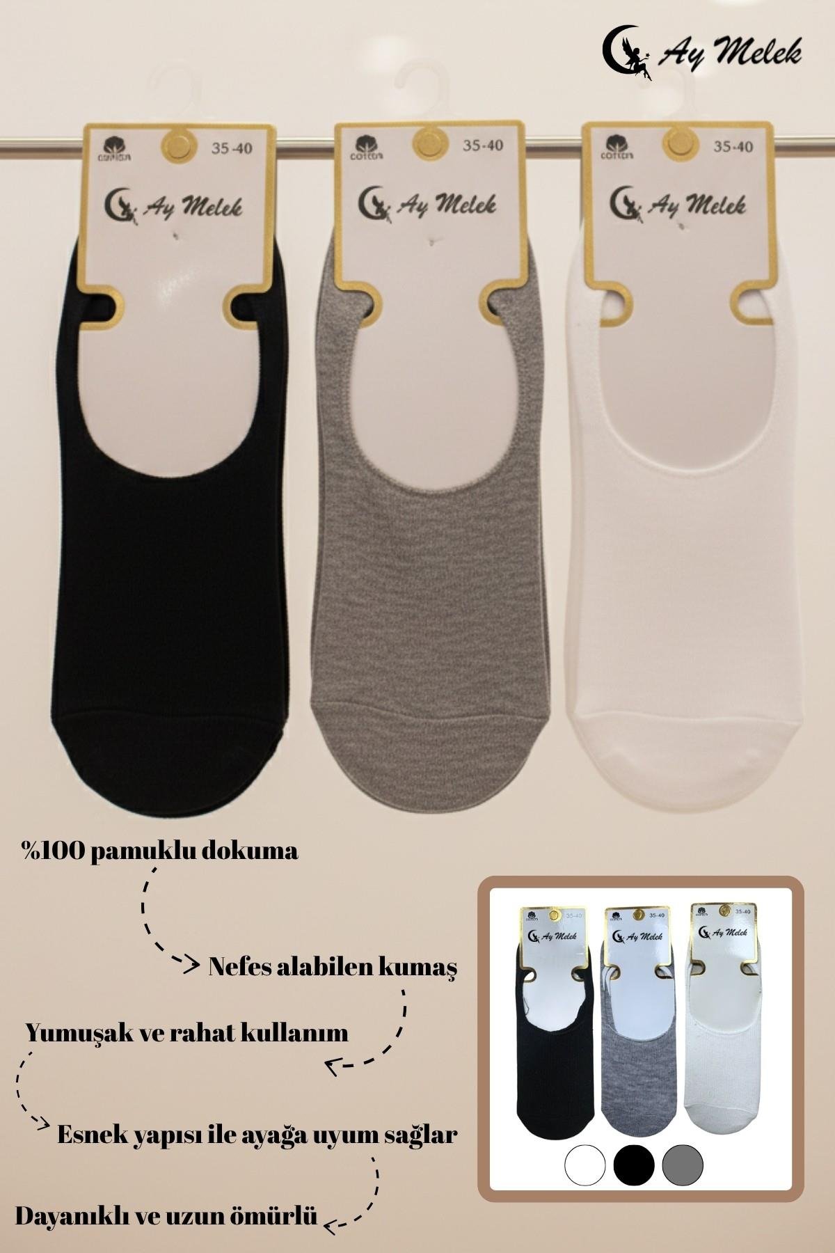 Kadın Çorap (6 Çift) Nefes Alan Terletmez Kaliteli Pamuklu Babet Çorap