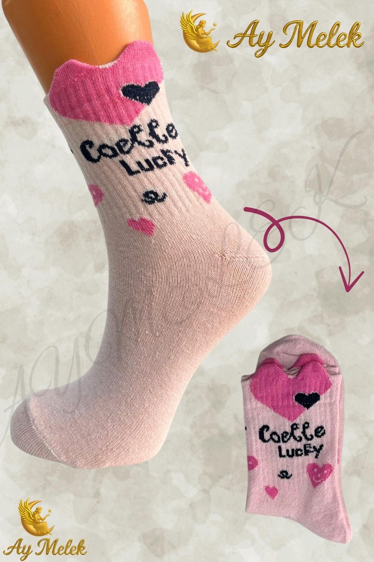 Kadın Çorap (8 Çift) Doğal Pamuklu Desenli Yetişkin Kız Çocuk Çorap