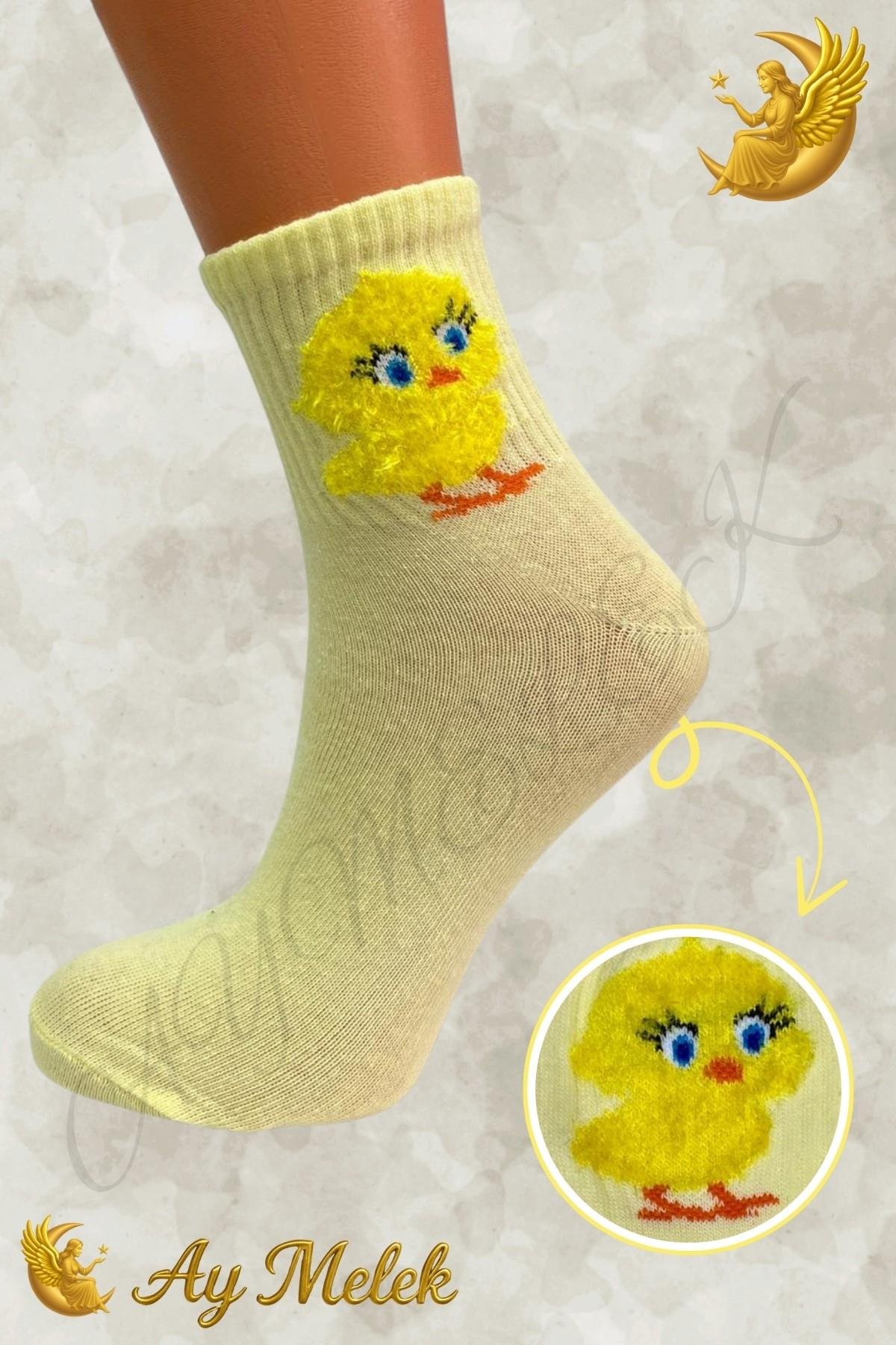 Kadın Çorap (8 Çift) Doğal Pamuklu Desenli Yetişkin Kız Çocuk Çorap