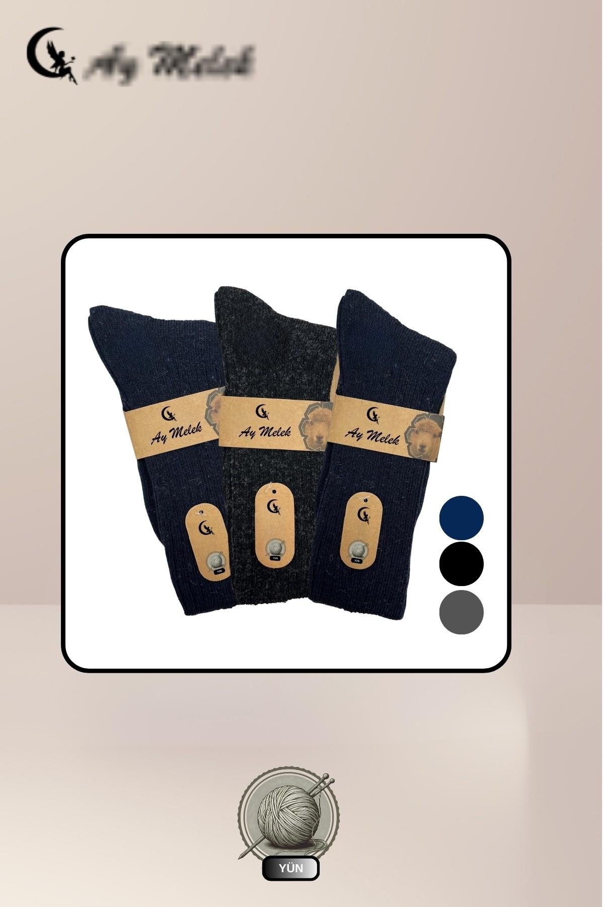 Kadın Erkek (3 Çift) Lambswool Termal Etkili Dikişsiz Uzun Şeker Çorabı