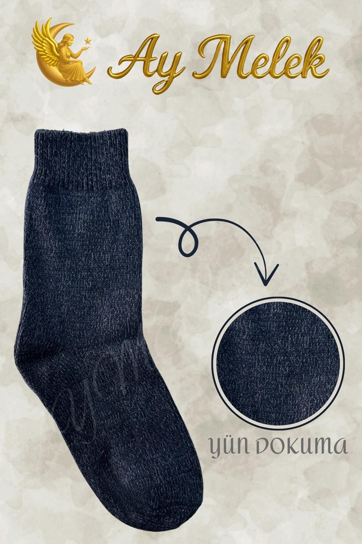 Kadın / Erkek Çorap (8 Çift) Doğal Lambswool Yünlü Ebruli Desenli Yetişkin Yün Çorap