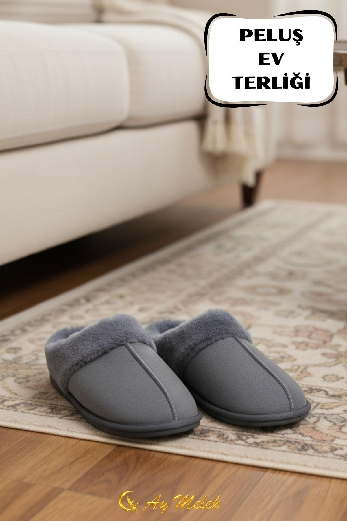 Kadın Ev Terliği İçi Peluş Kışlık Misafir Yumuşak Taban Panduf