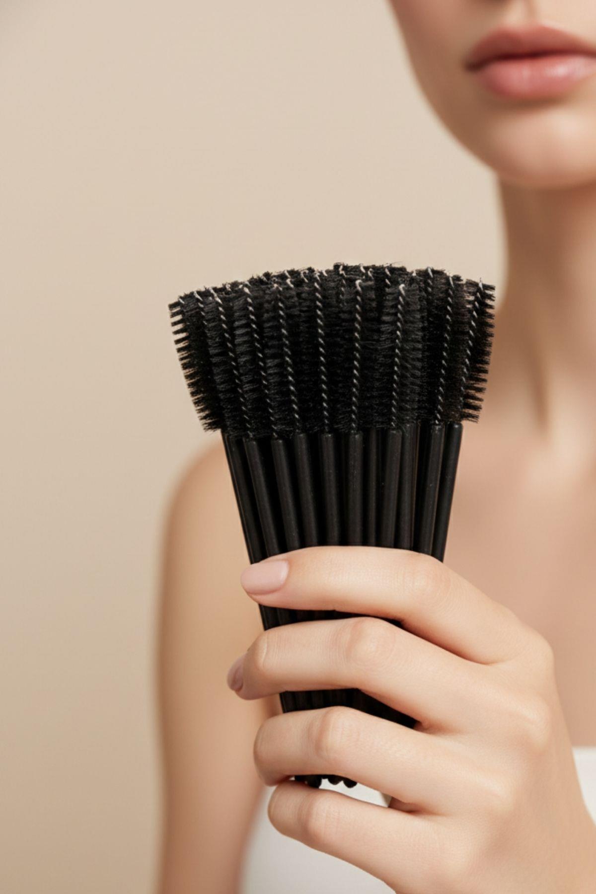 Kadın Kaş Kirpik Fırçası 32 Adet Kirpik Kaş Bakım Makyaj Aracı Tarağı Maskara