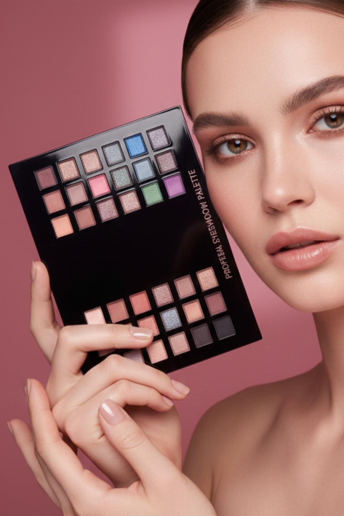 Kadın Kozmetik Çekmeceli Aynalı Göz Far Paleti