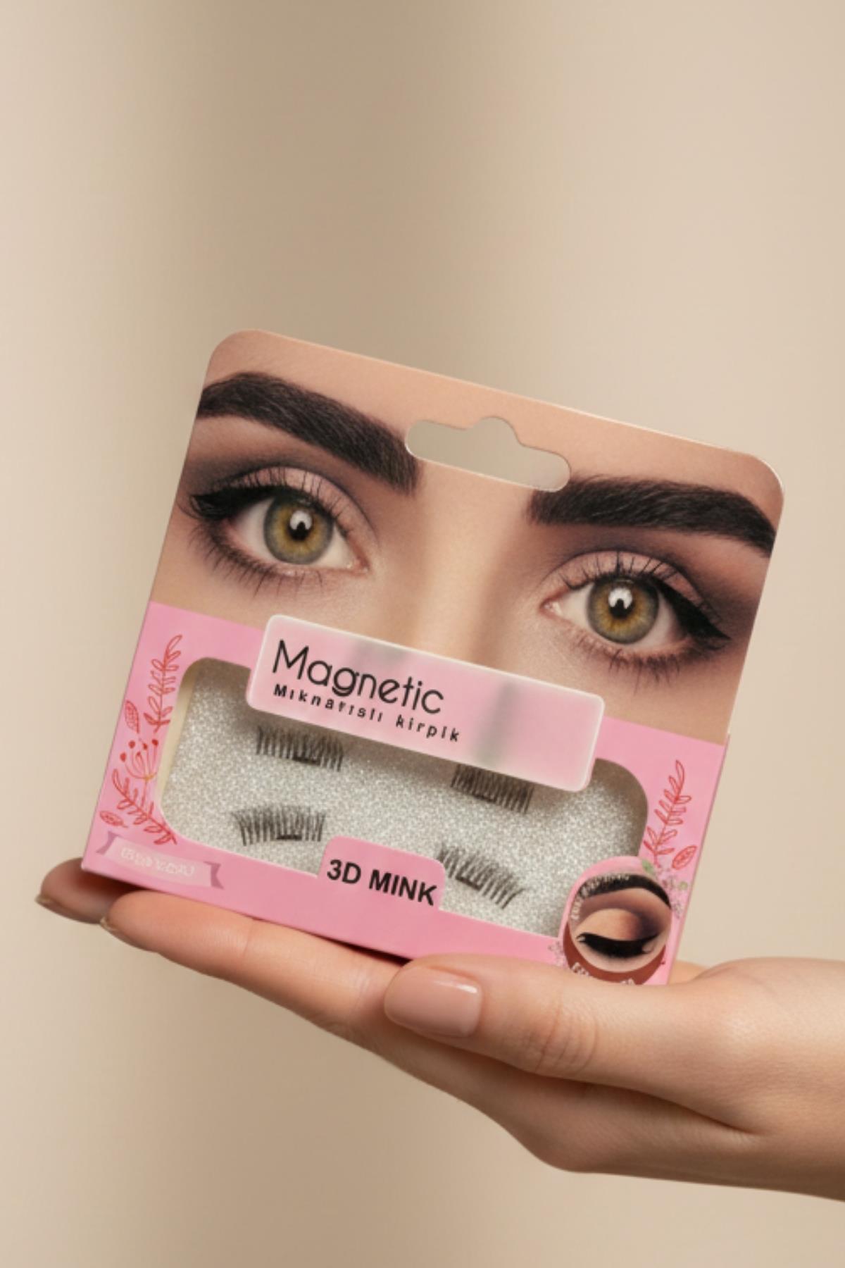 Kadın Manyetik Mıknatıslı Doğal Görünümlü Takma Kirpik