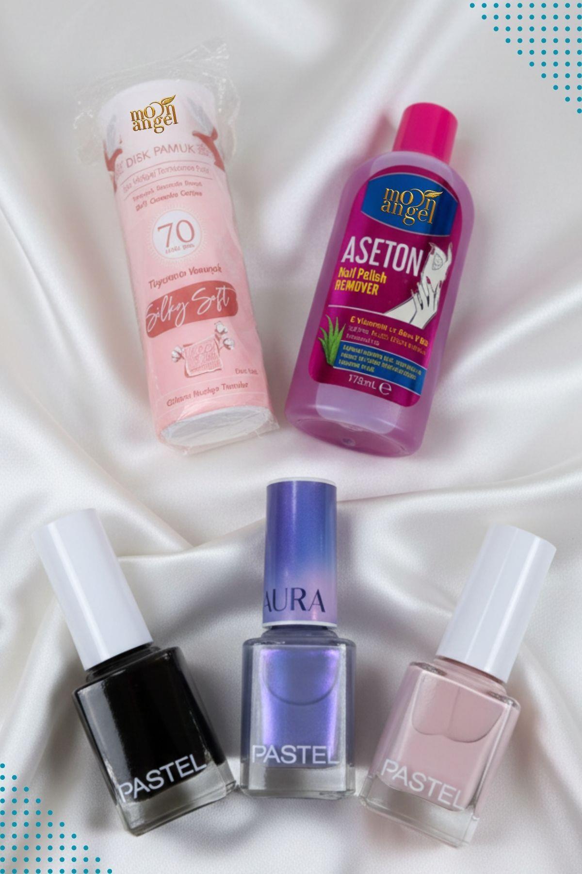 Kadın Oje Aseton ve Pamuk Seti