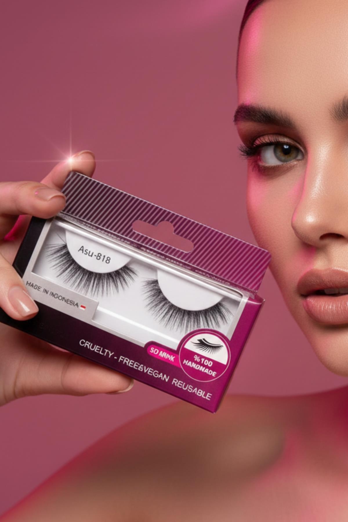 Kadın Takma Kirpik Doğal Hafif Tekrar Kullanılabilir Kirpik