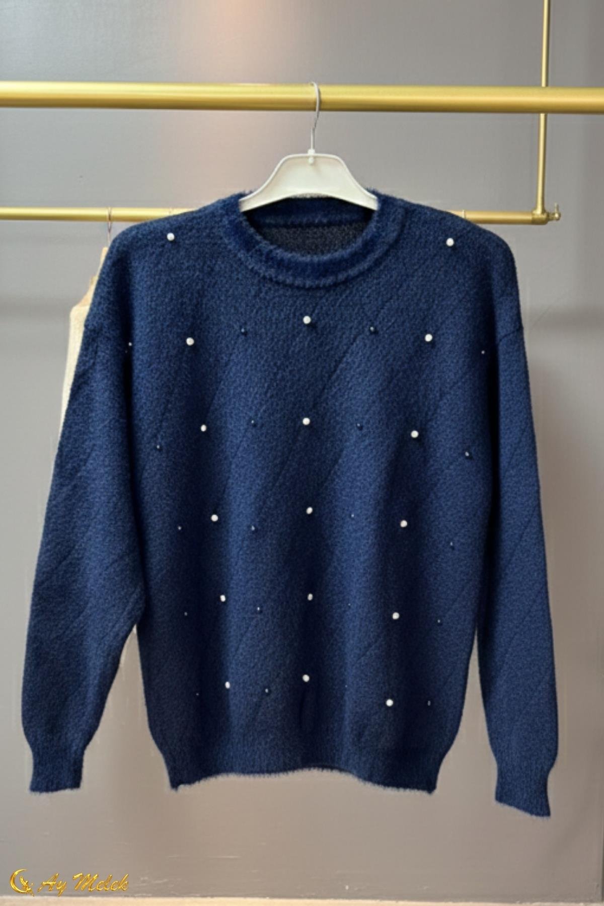 Kadın Triko Kazak Angora Yumuşak Dokulu Kısa Kazak