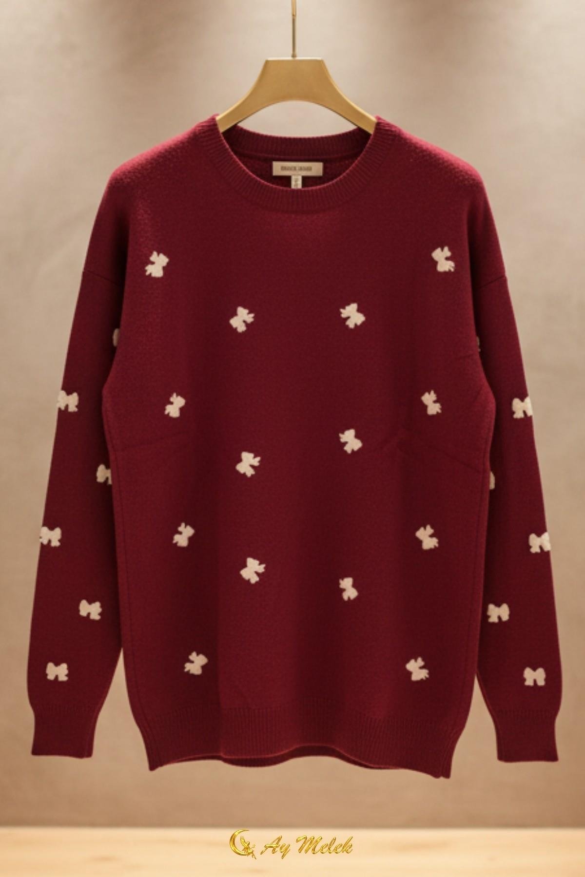 Kadın Triko Kazak Yumuşak Dokulu Bisiklet Yaka Kazak