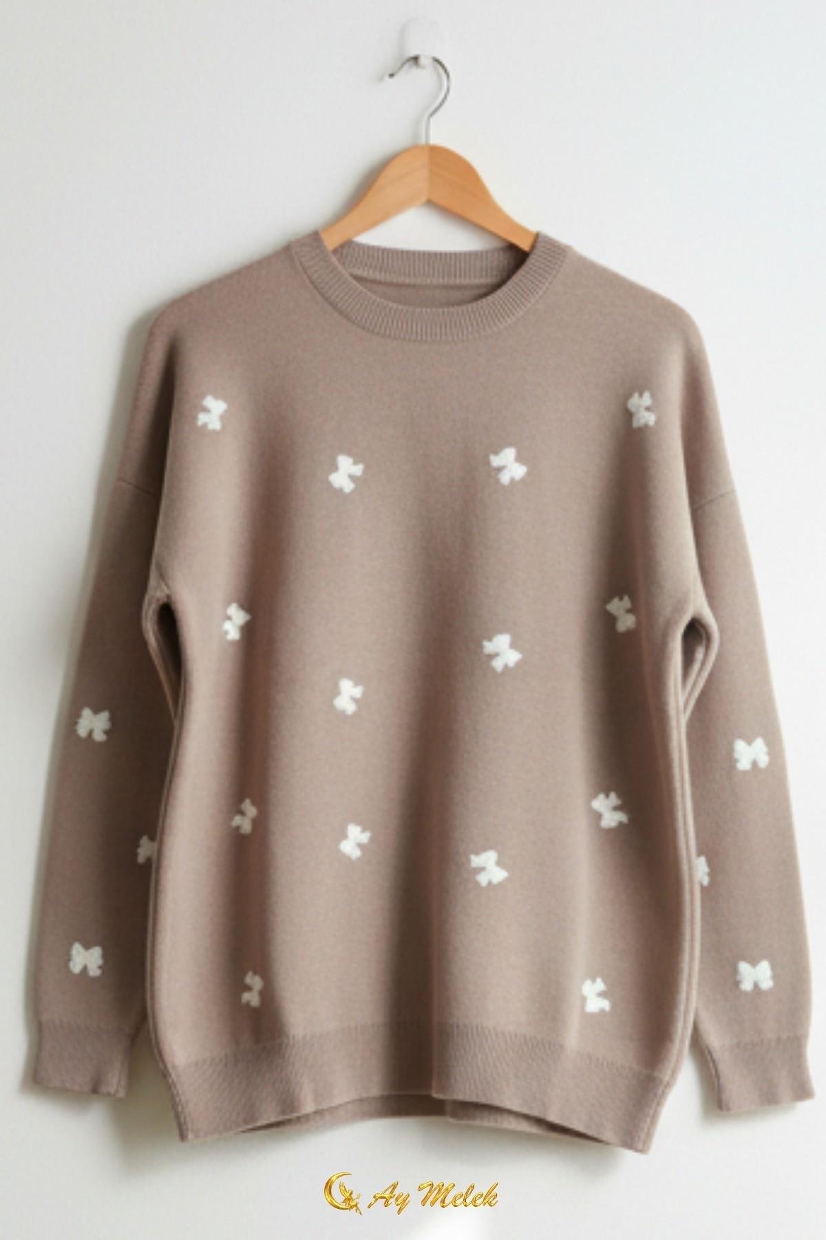 Kadın Triko Kazak Yumuşak Dokulu Bisiklet Yaka Kazak