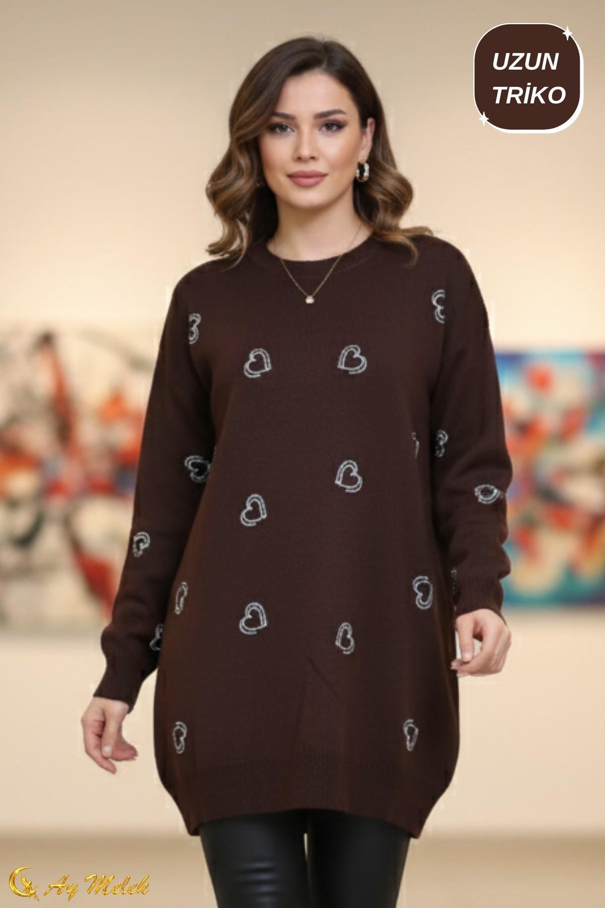 Kadın Triko Kazak Yumuşak Dokulu Bisiklet Yaka Kazak