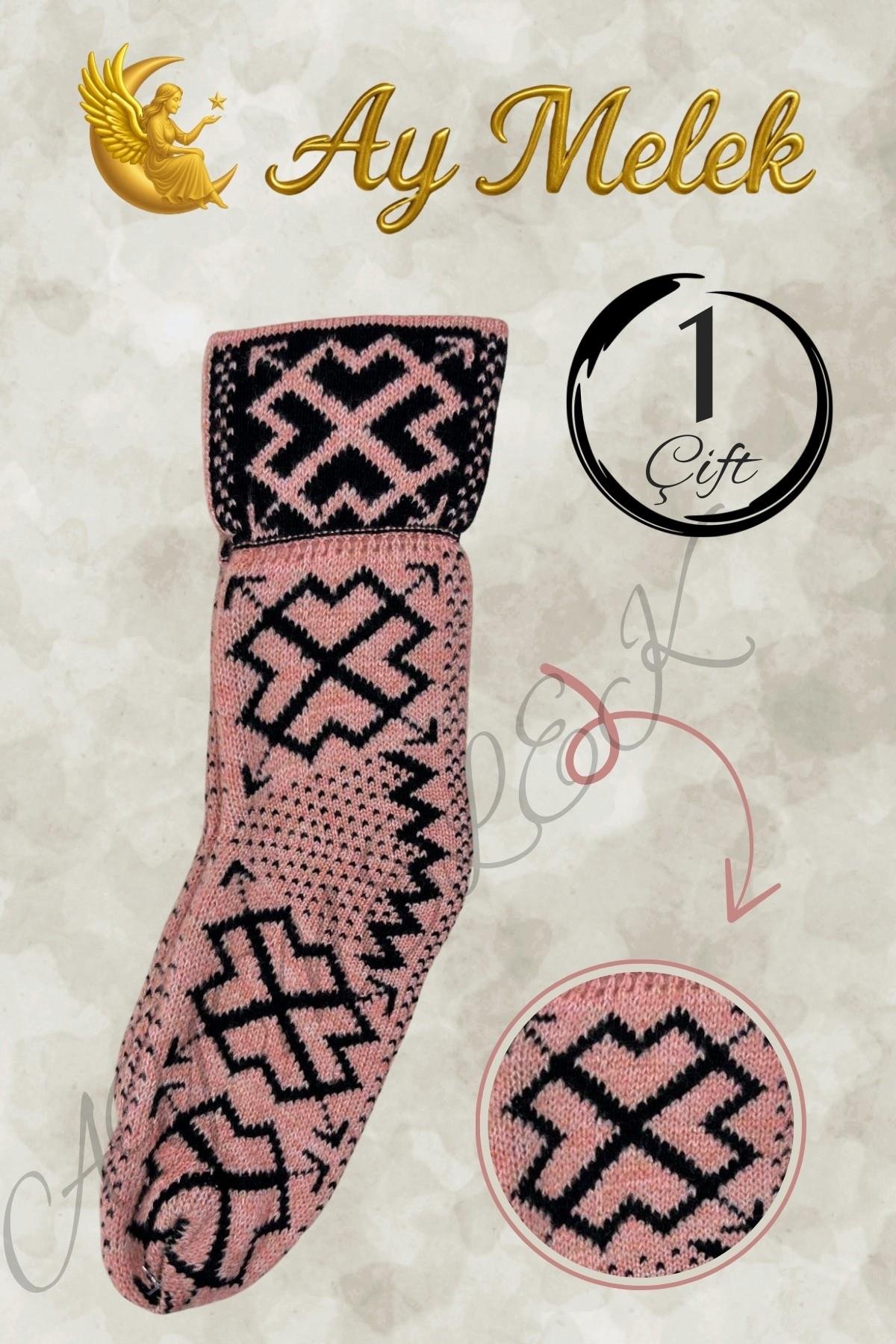 Kadın Yün Çorap (3 Çift) Doğal Lambswool Yünlü Özbek - Türkmen Yün Çorap