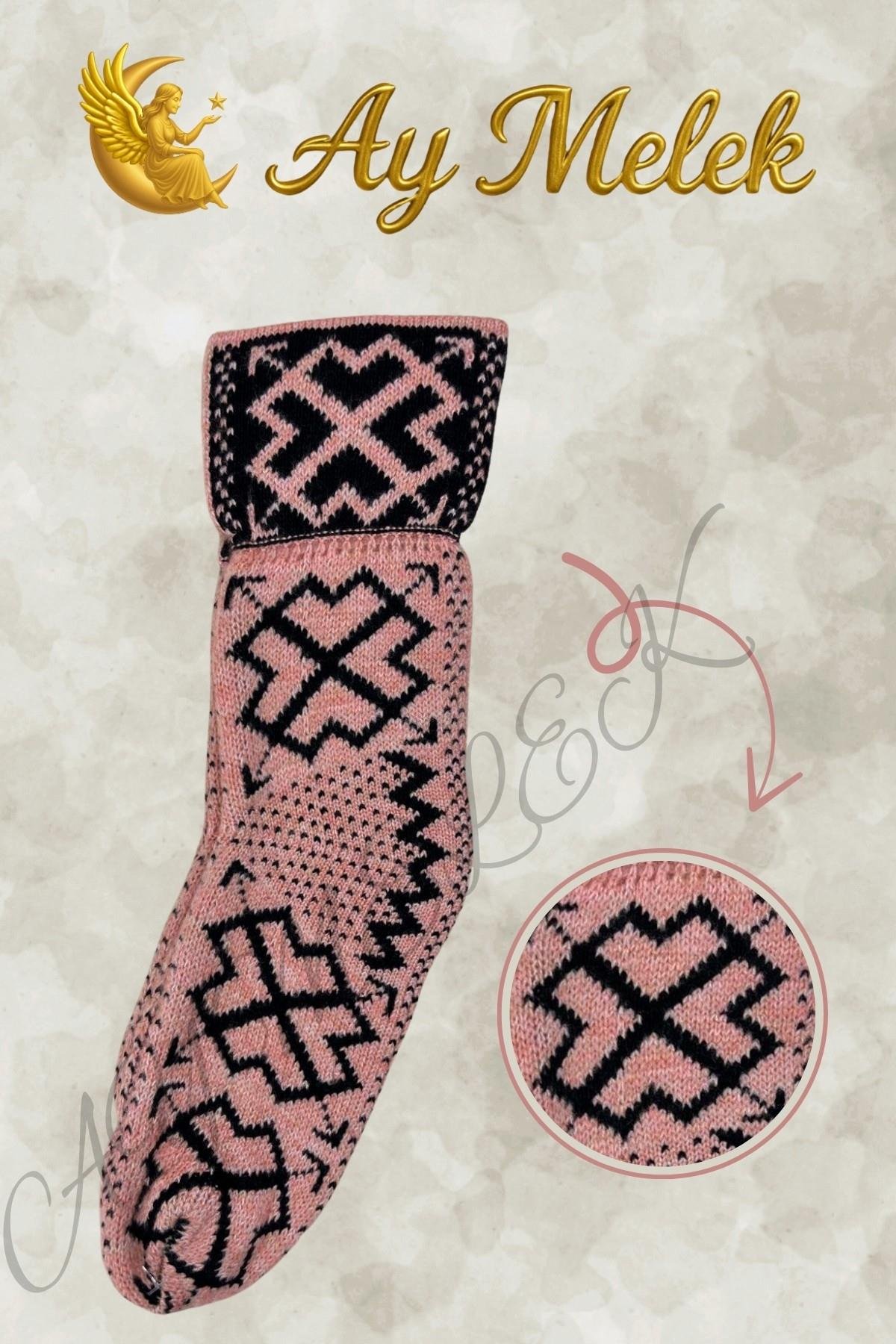 Kadın Yün Çorap (3 Çift) Doğal Lambswool Yünlü Özbek - Türkmen Yün Çorap