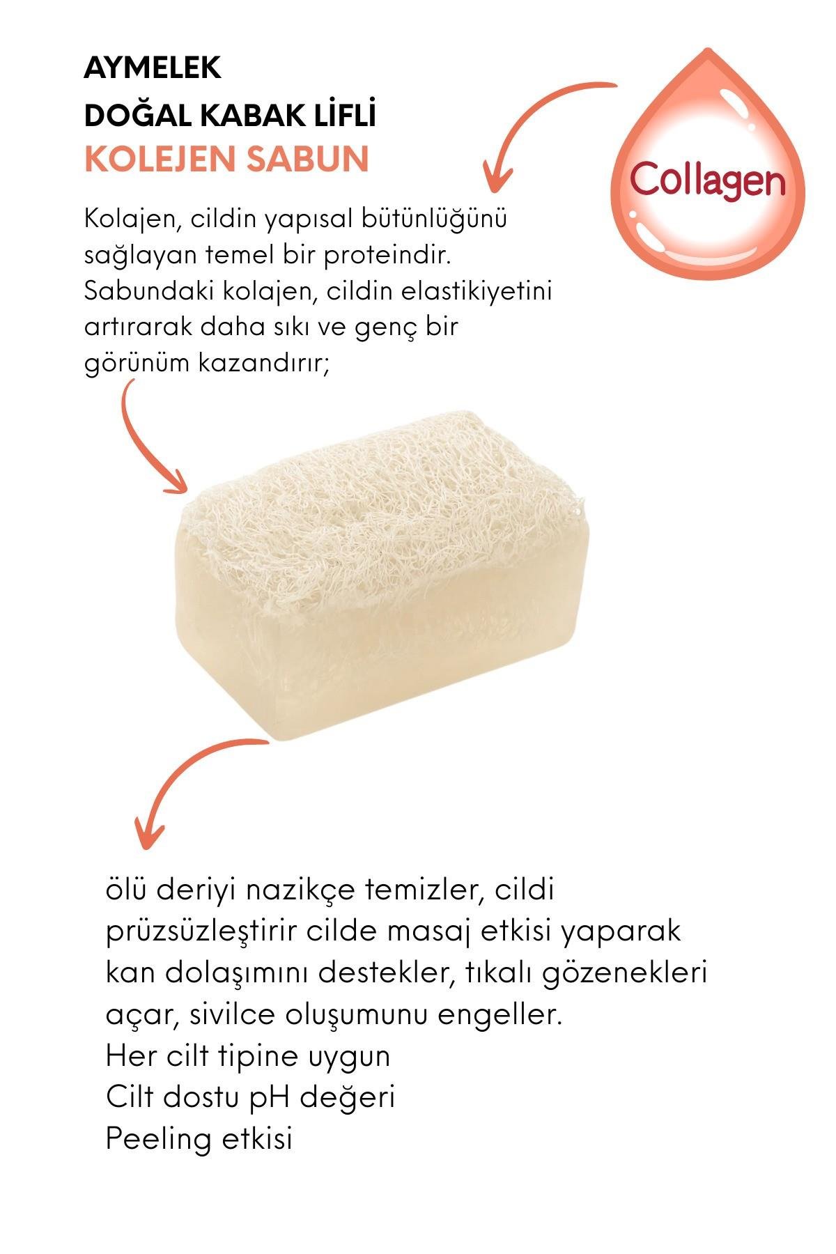 Kalojen Özlü Doğal Kabak Lifli Güzellik Sabunu Cilt Kırışıklık Önleyici Etkili