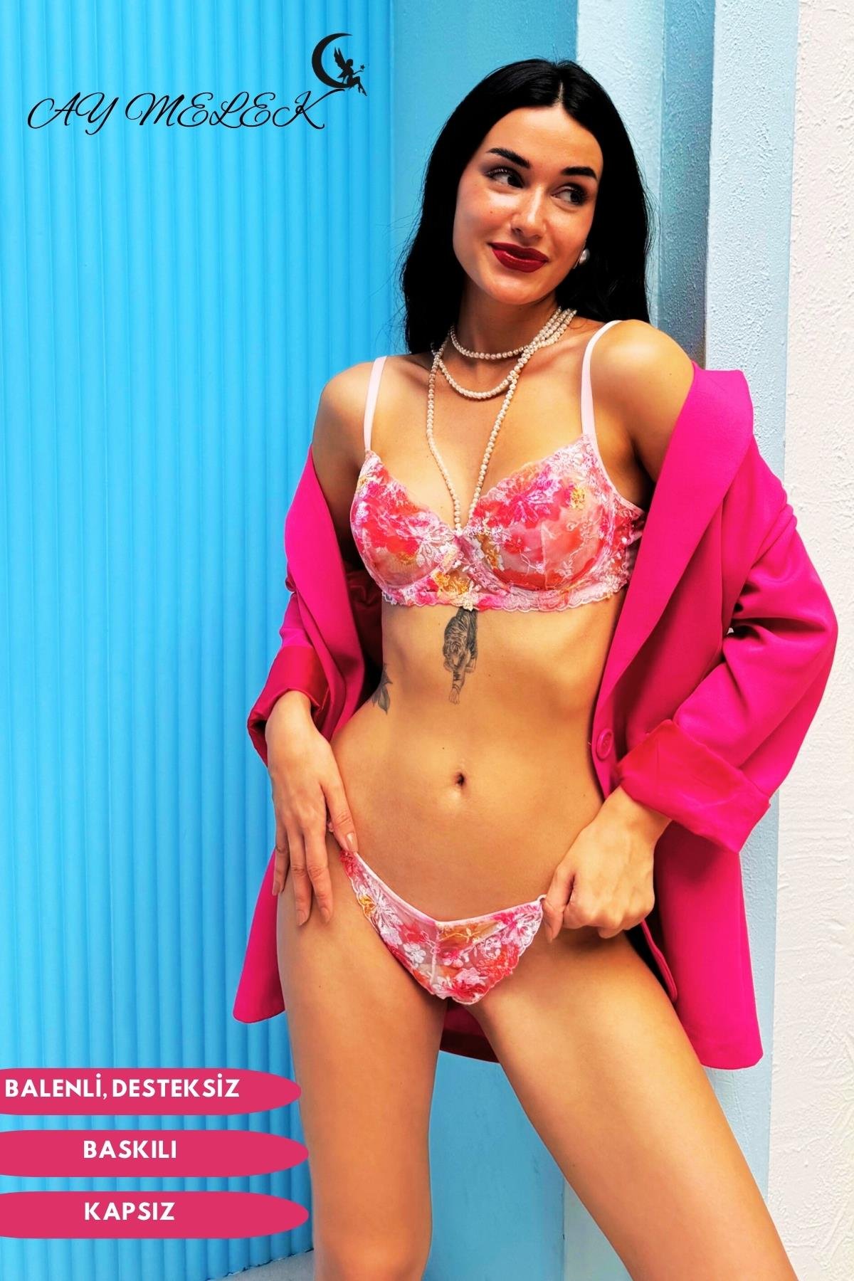 Kapsız Balenli Baskılı B-Cap Brode Takım