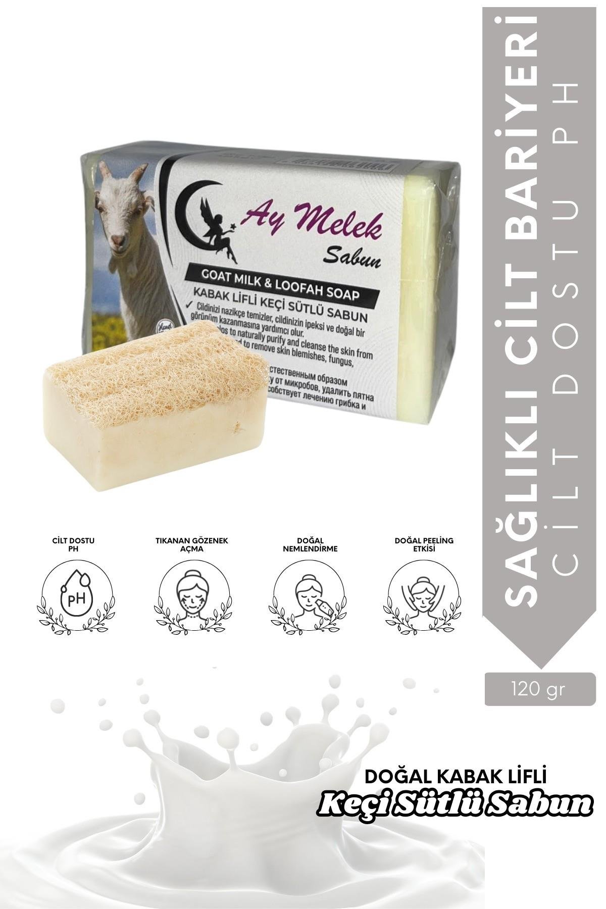Keçi Sütü Özlü Doğal Kabak Lifli Güzellik Sabunu Cilt Kırışıklık Önleyici Etkili