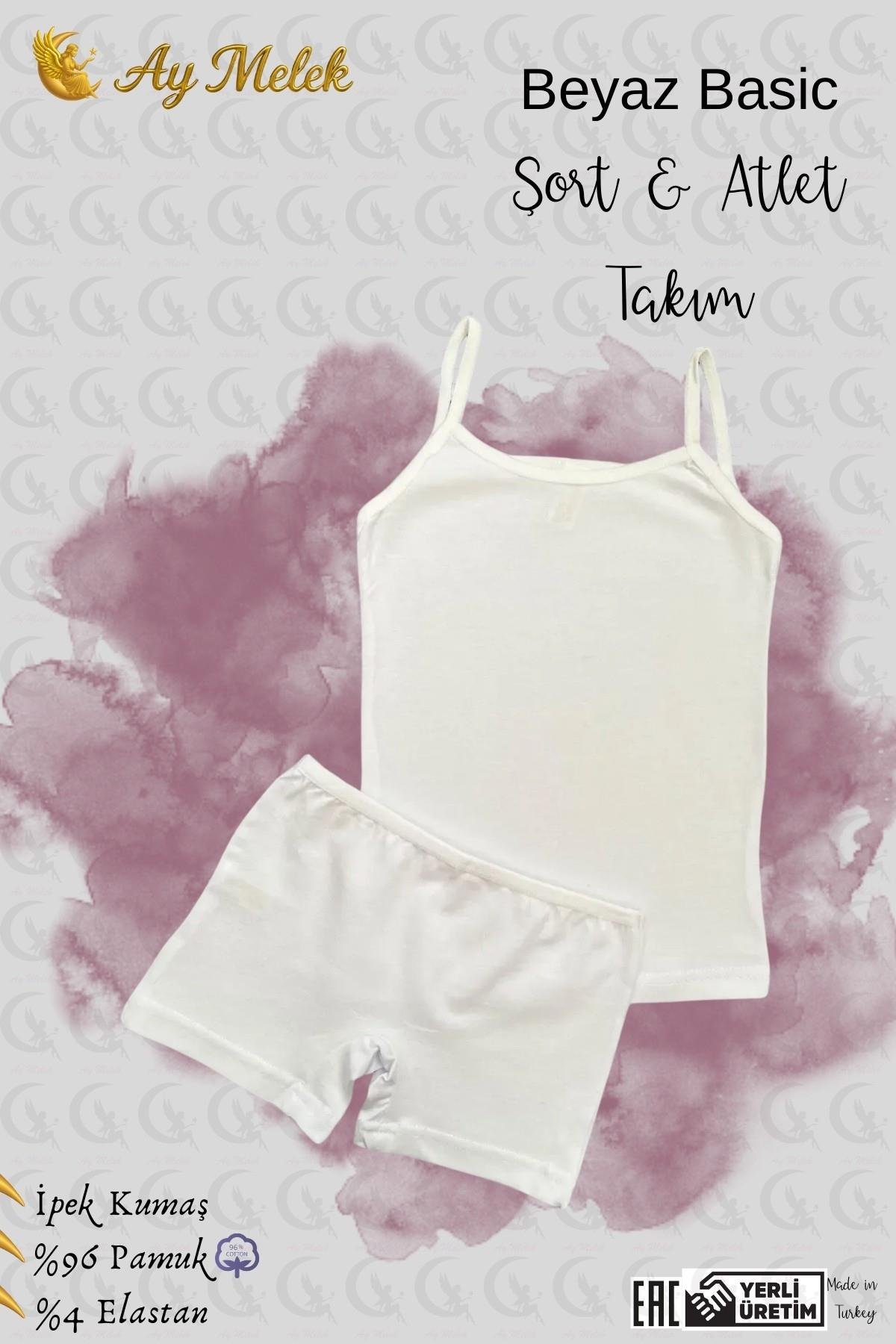 Kız Çocuk İnce Askılı Organik Pamuklu Oval Yaka Atlet