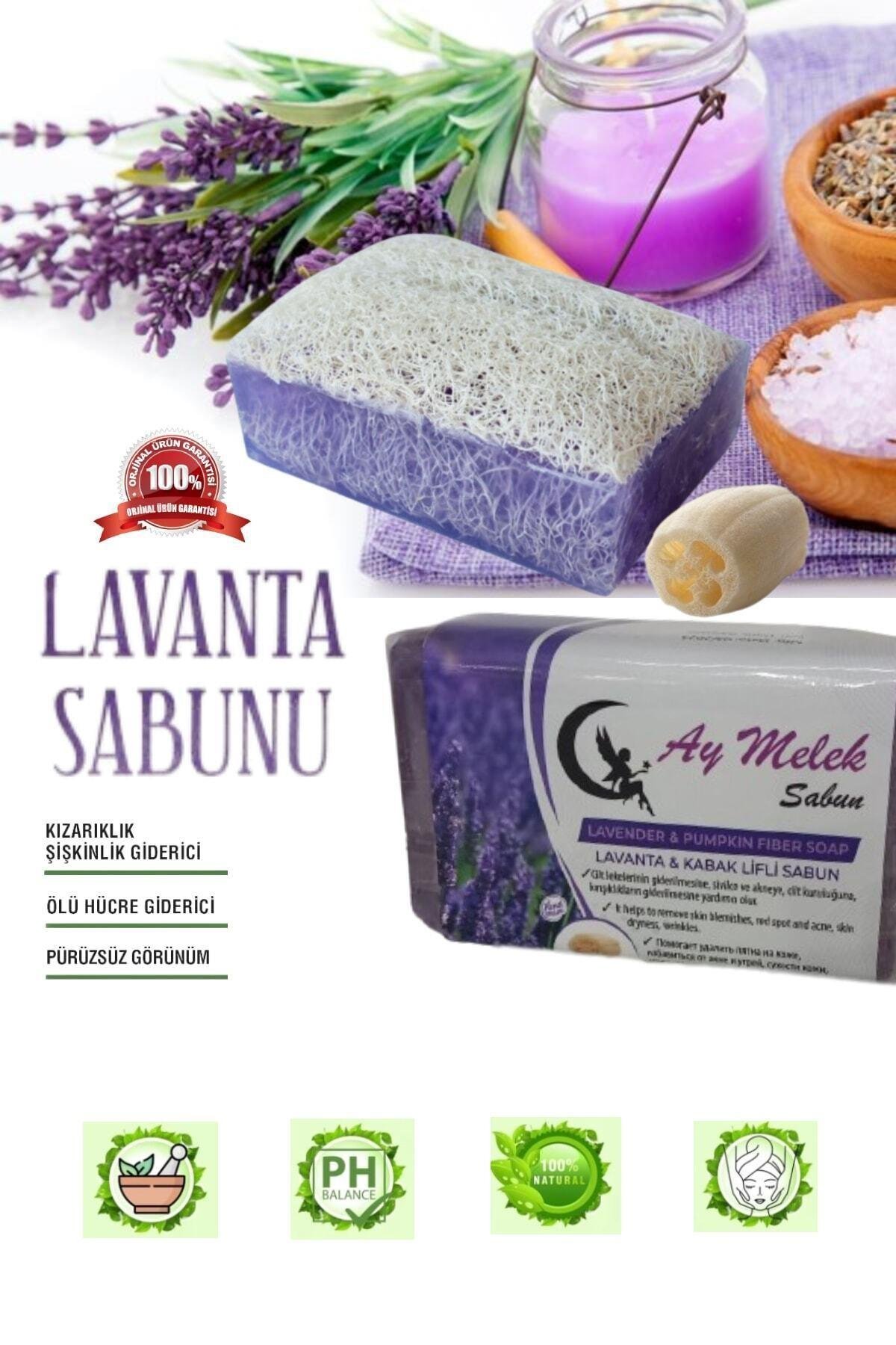 Lavanta Özlü Doğal Kabak Lifli Güzellik Sabunu Cilt Kırışıklık Önleyici Etkili