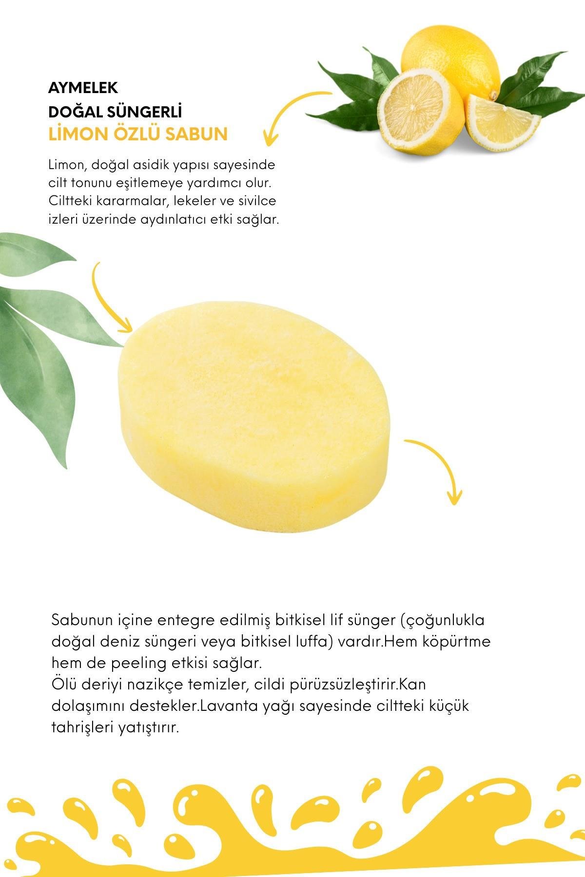 Limon Özlü Süngerli Doğal Güzellik Sabunu Yeni Kırışıklık Önleyici Etkili