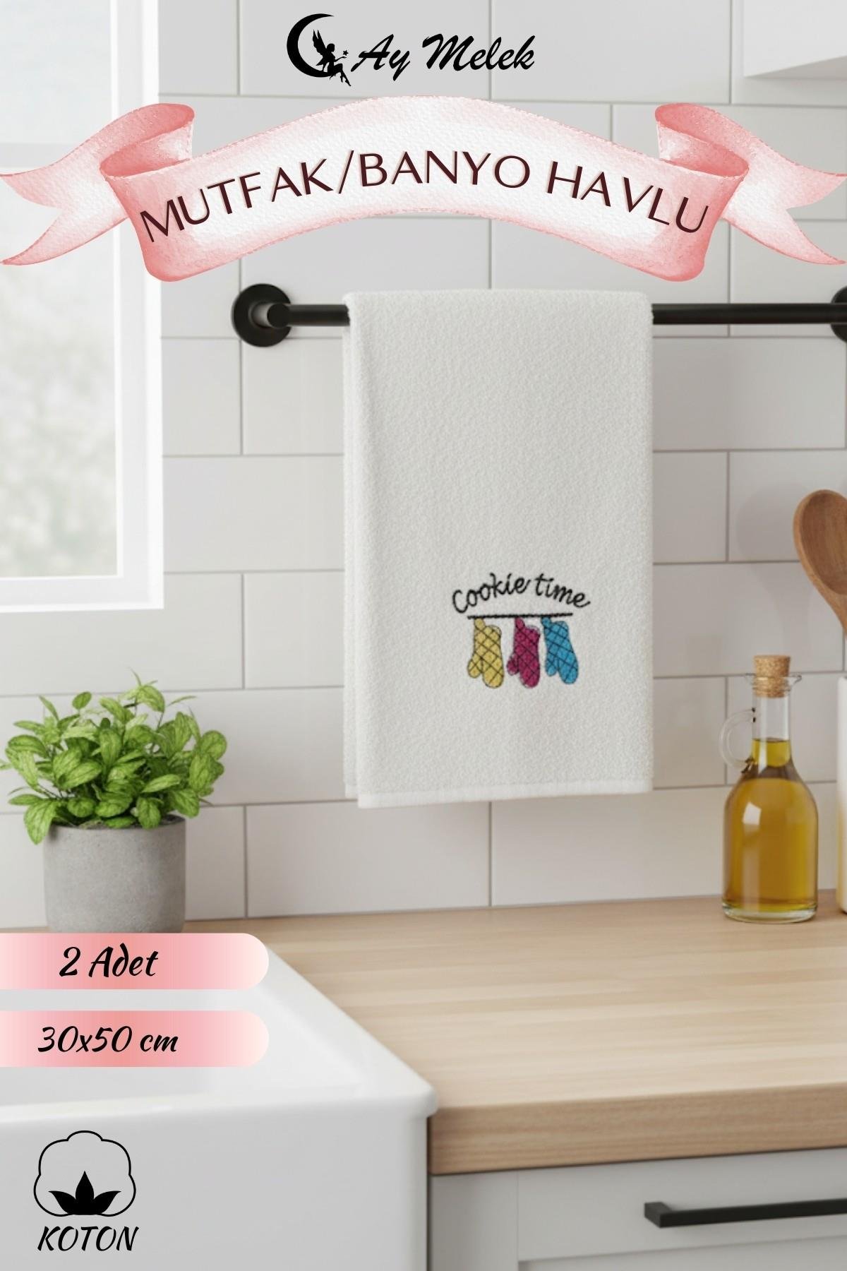 Mutfak Havlusu 6`lı set %100 Pamuklu Nakışlı El Havlusu