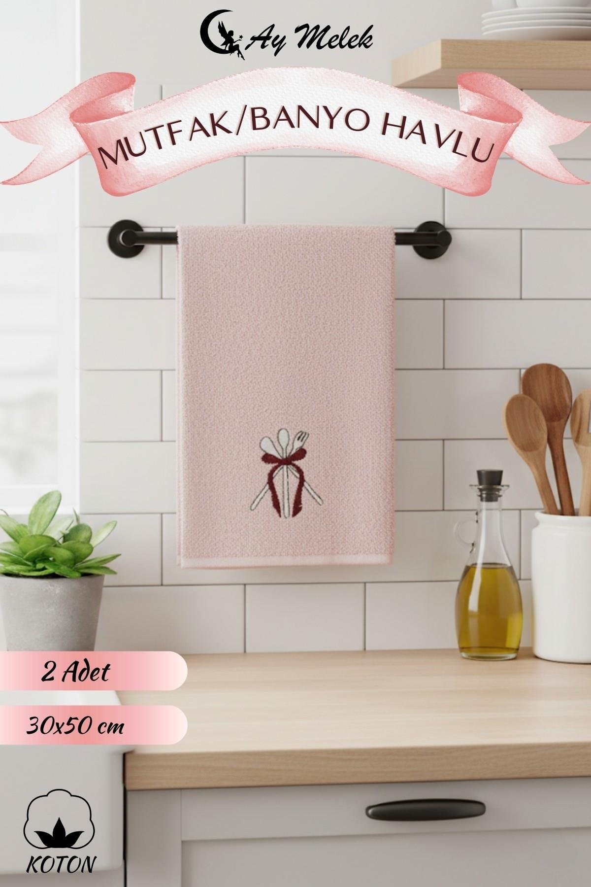 Mutfak Havlusu 6`lı set %100 Pamuklu Nakışlı El Havlusu
