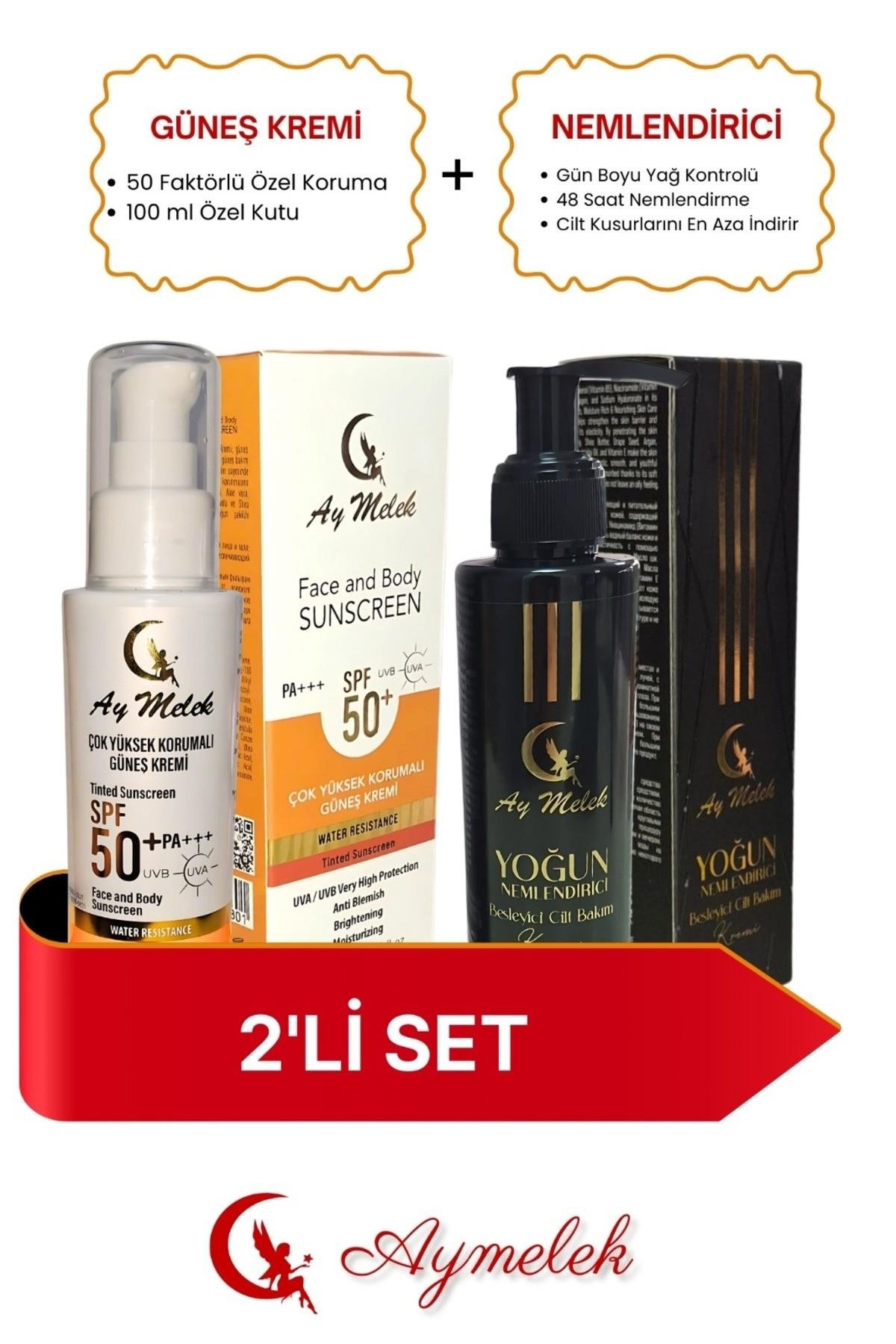 Nemlendirici + Güneş Kremi Yüksek Koruyuculu (150+100 ml) Cilt Bakım Seti