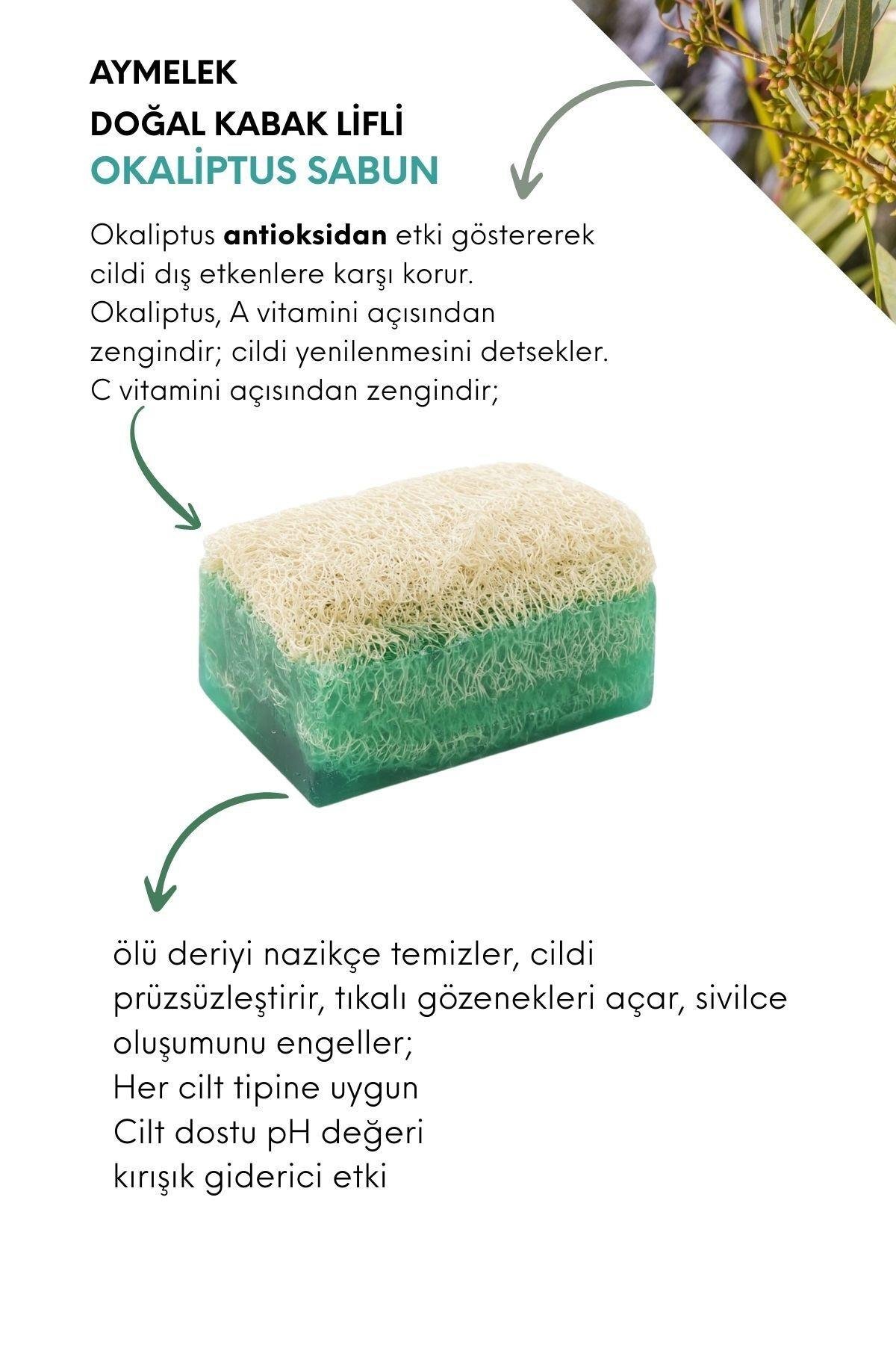 Okaliptüs Özlü Kabak Lifli Doğal Güzellik Sabunu Cilt Kırışıklık Önleyici Etkili