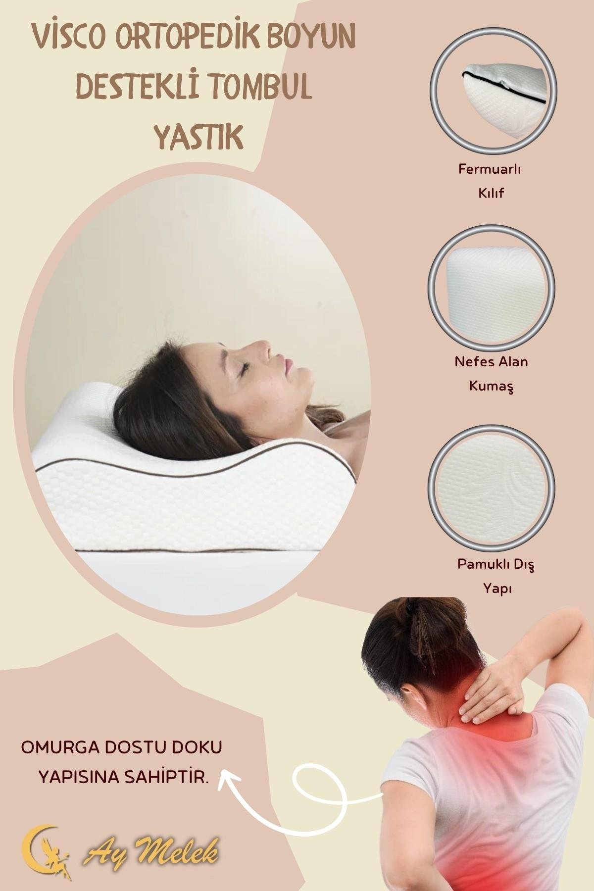 Ortopedik Yastık Visco Lüks Boyun Düzleşmesi Destekli Yastık