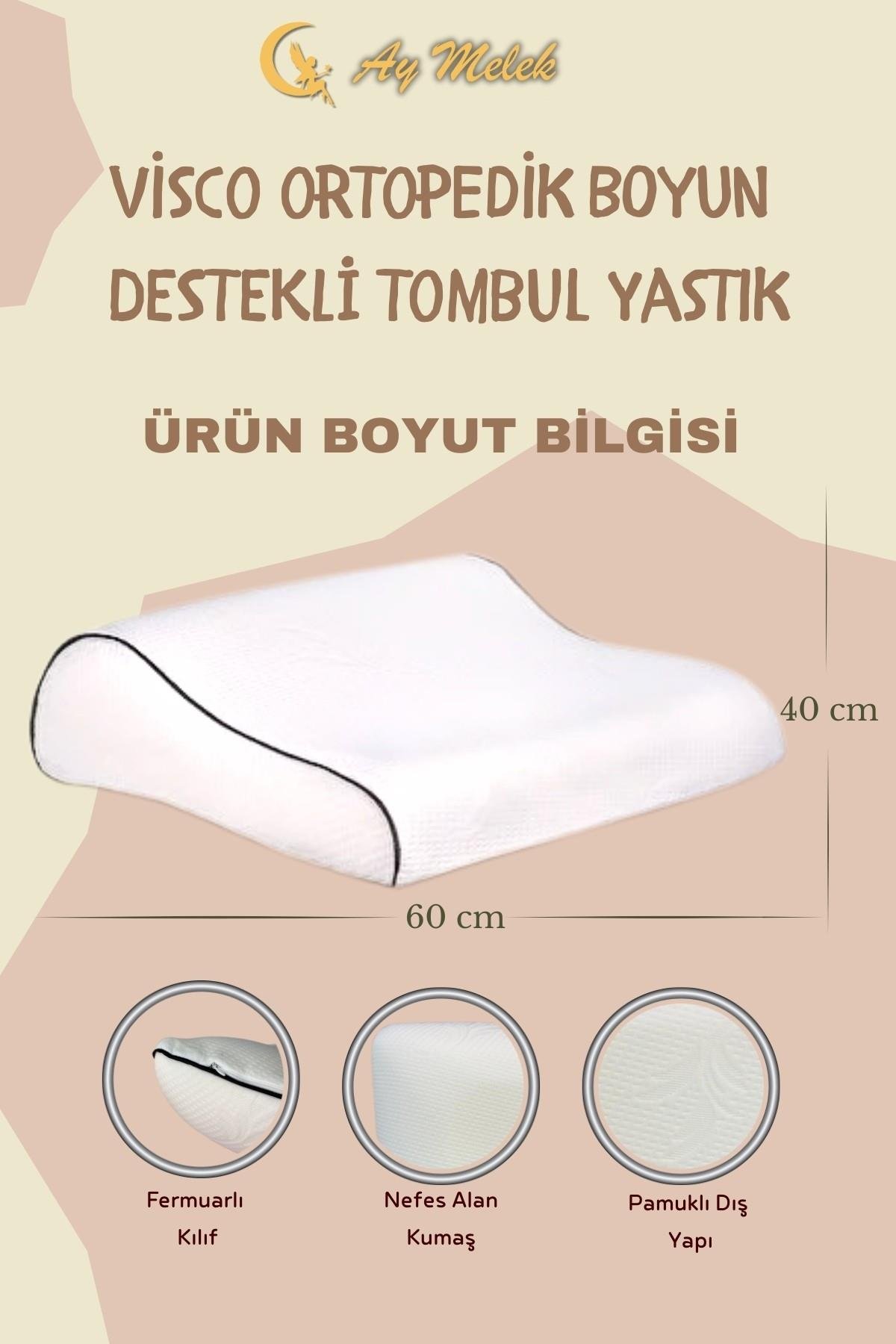 Ortopedik Yastık Visco Lüks Boyun Düzleşmesi Destekli Yastık