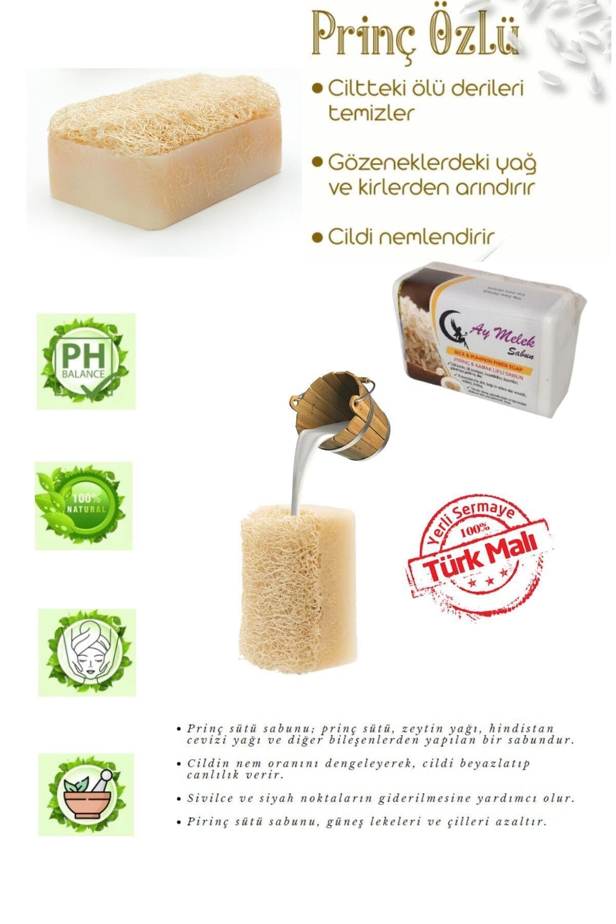 Prinç Sütü Özlü Doğal Kabak Lifli Güzellik Sabunu