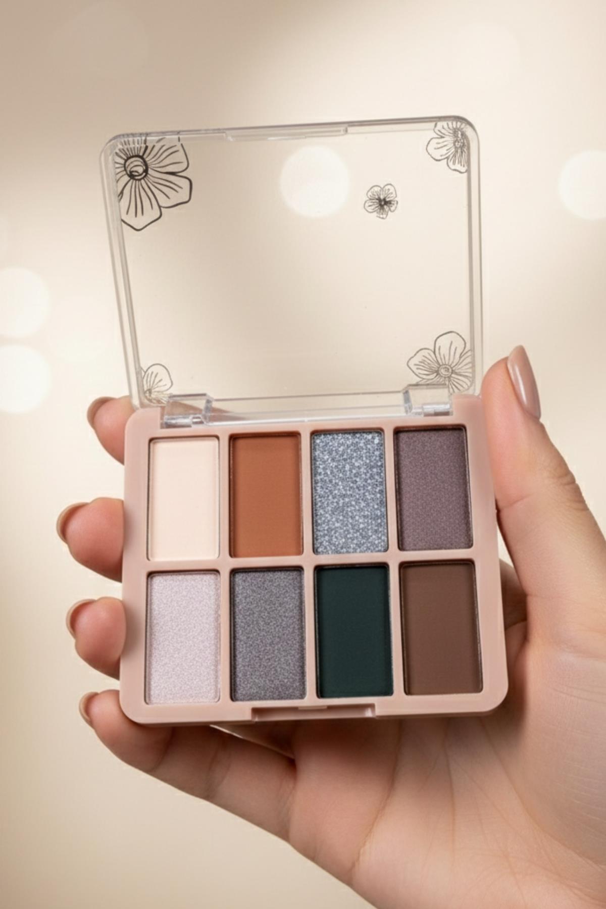 Renkli Sedefli Mat Göz Farı 8'li Far Paleti Yüksek Pigmentli (model1)