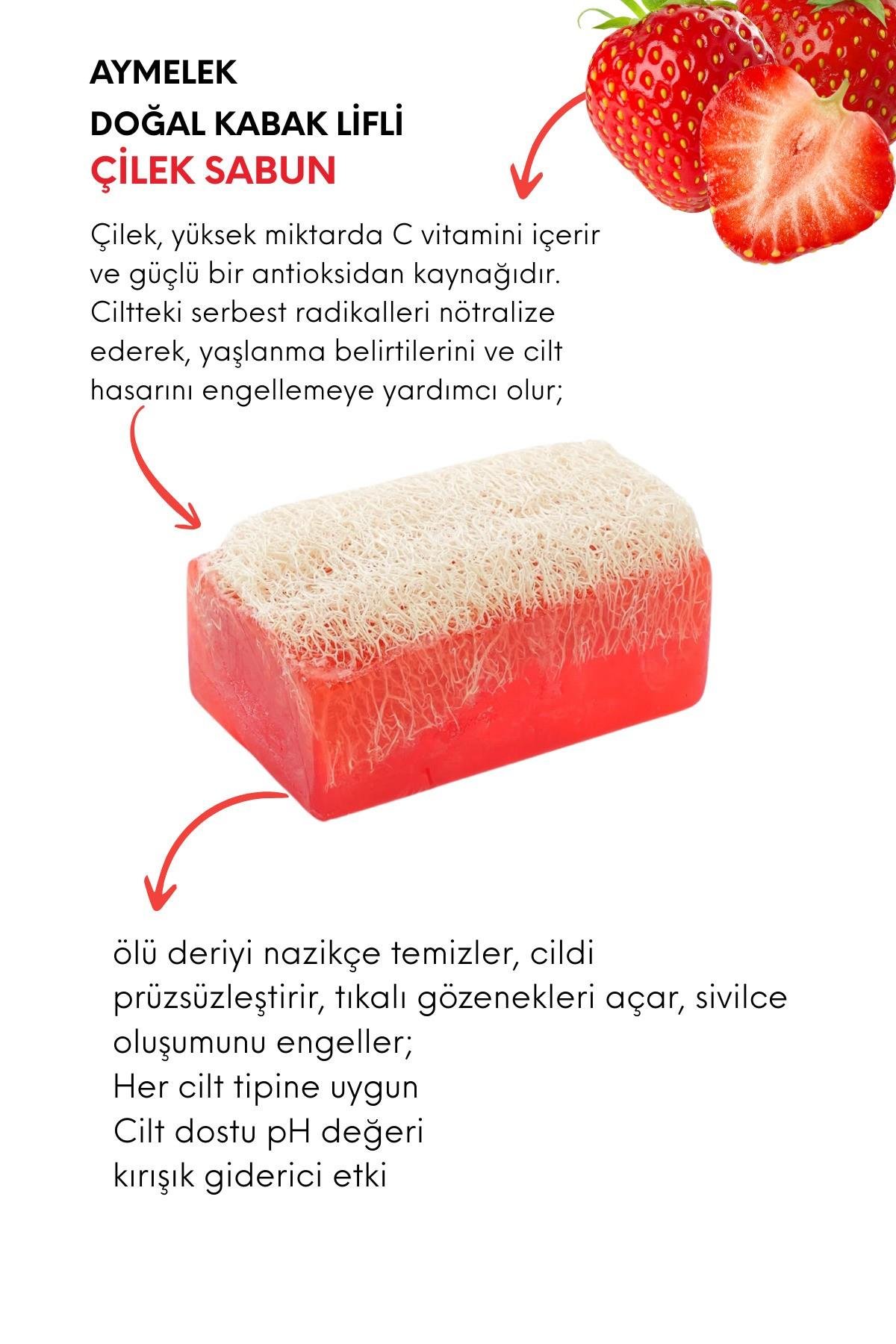 Sabun Doğal Kabak Lifli Çilek Özlü Sabunu