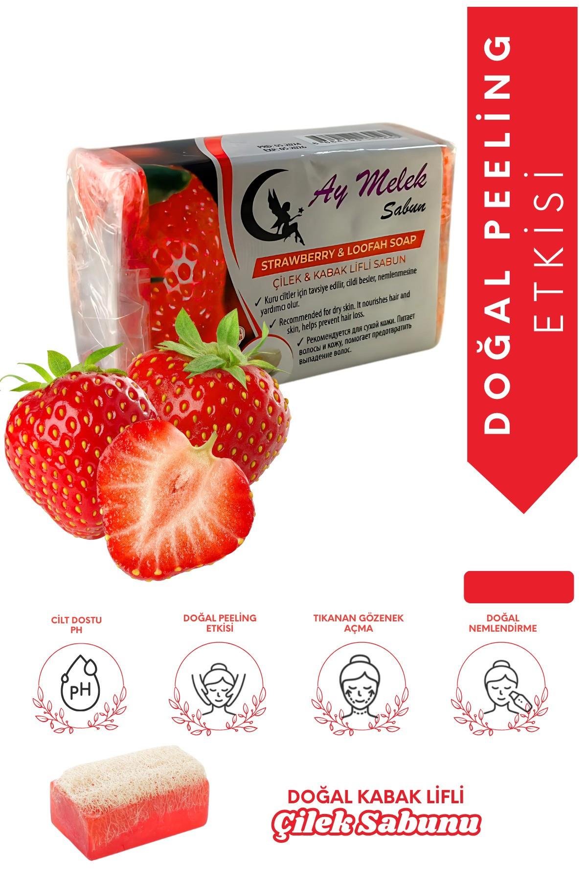 Sabun Doğal Kabak Lifli Çilek Özlü Sabunu