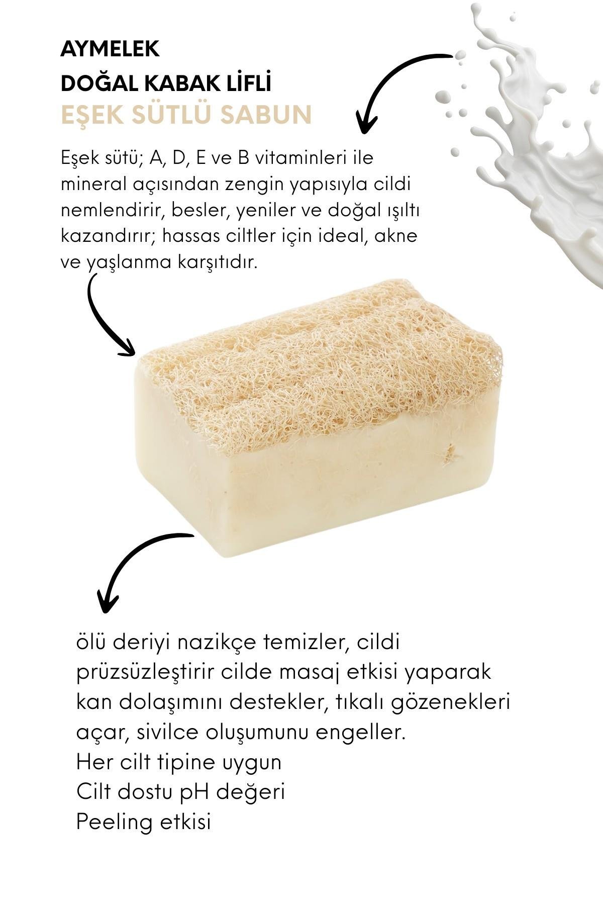 Sabun Doğal Kabak Lifli Eşek Sütü Özlü Sabunu