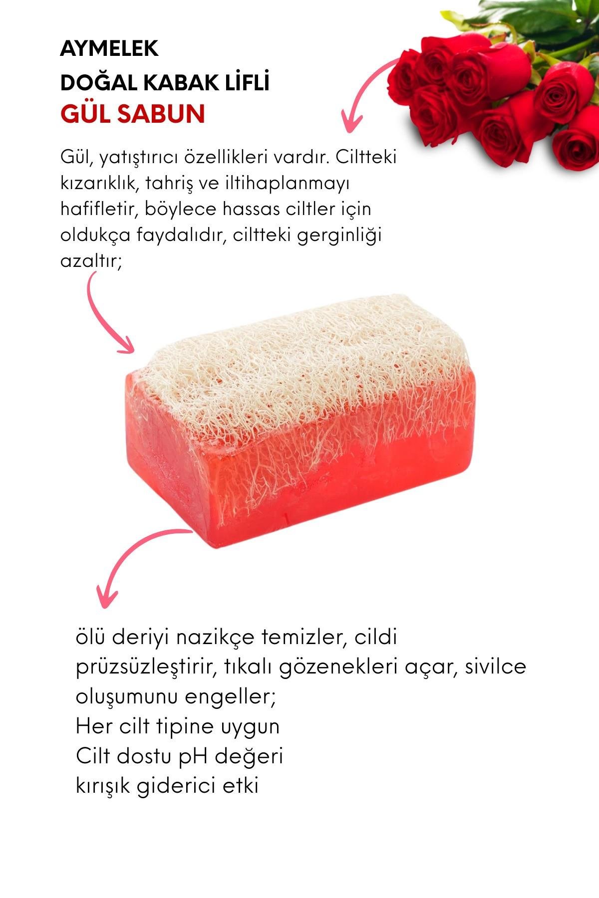 Sabun Doğal Kabak Lifli Gül Sabunu