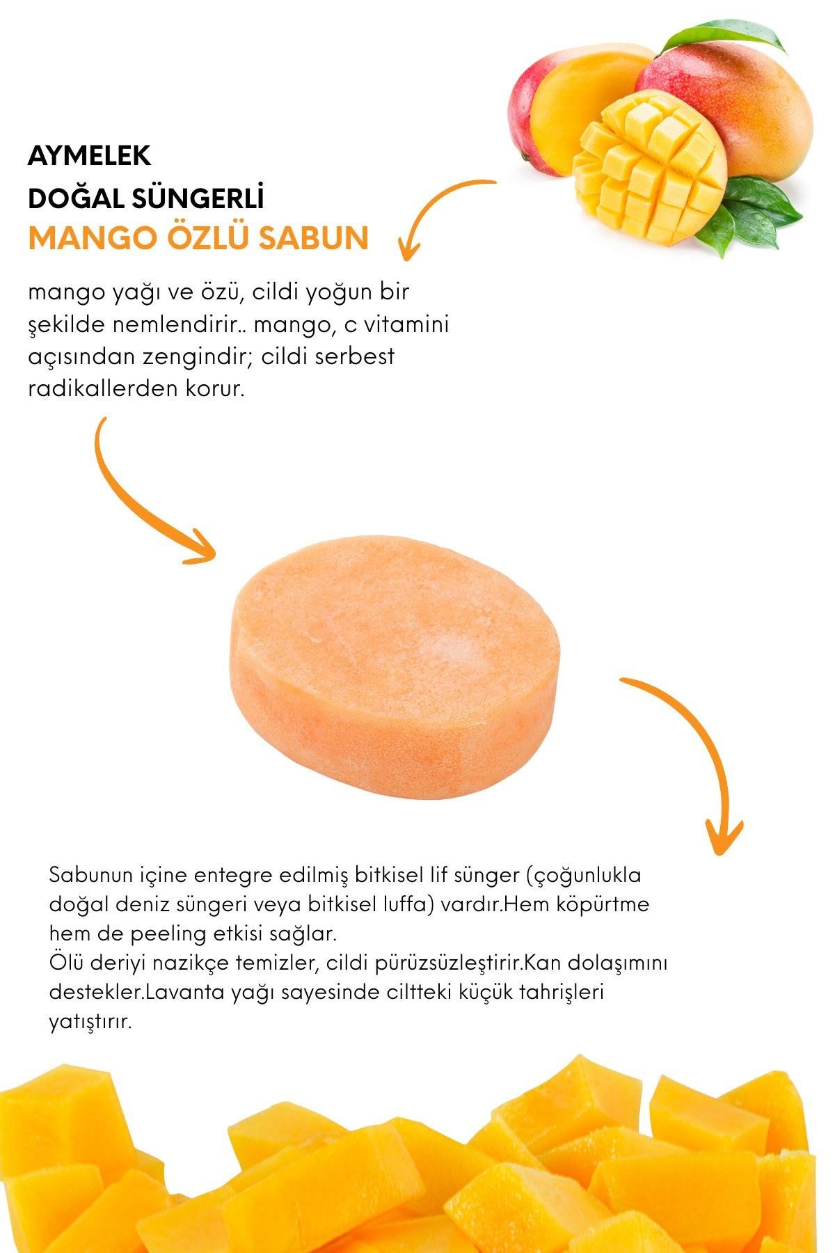 Sabun Mango Özlü - Doğal Banyo Süngerli Sabun