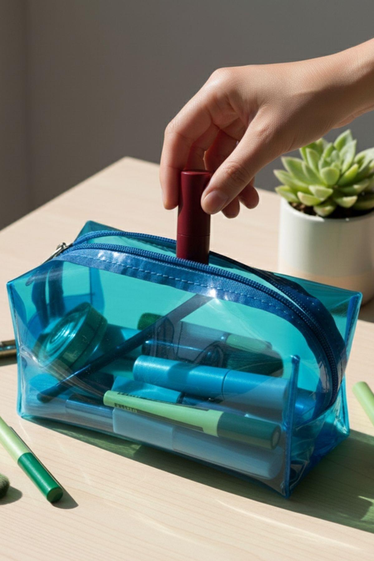 Su Geçirmez Pvc Makyaj ve Organizer Düzenleyici Seyahat Çantası