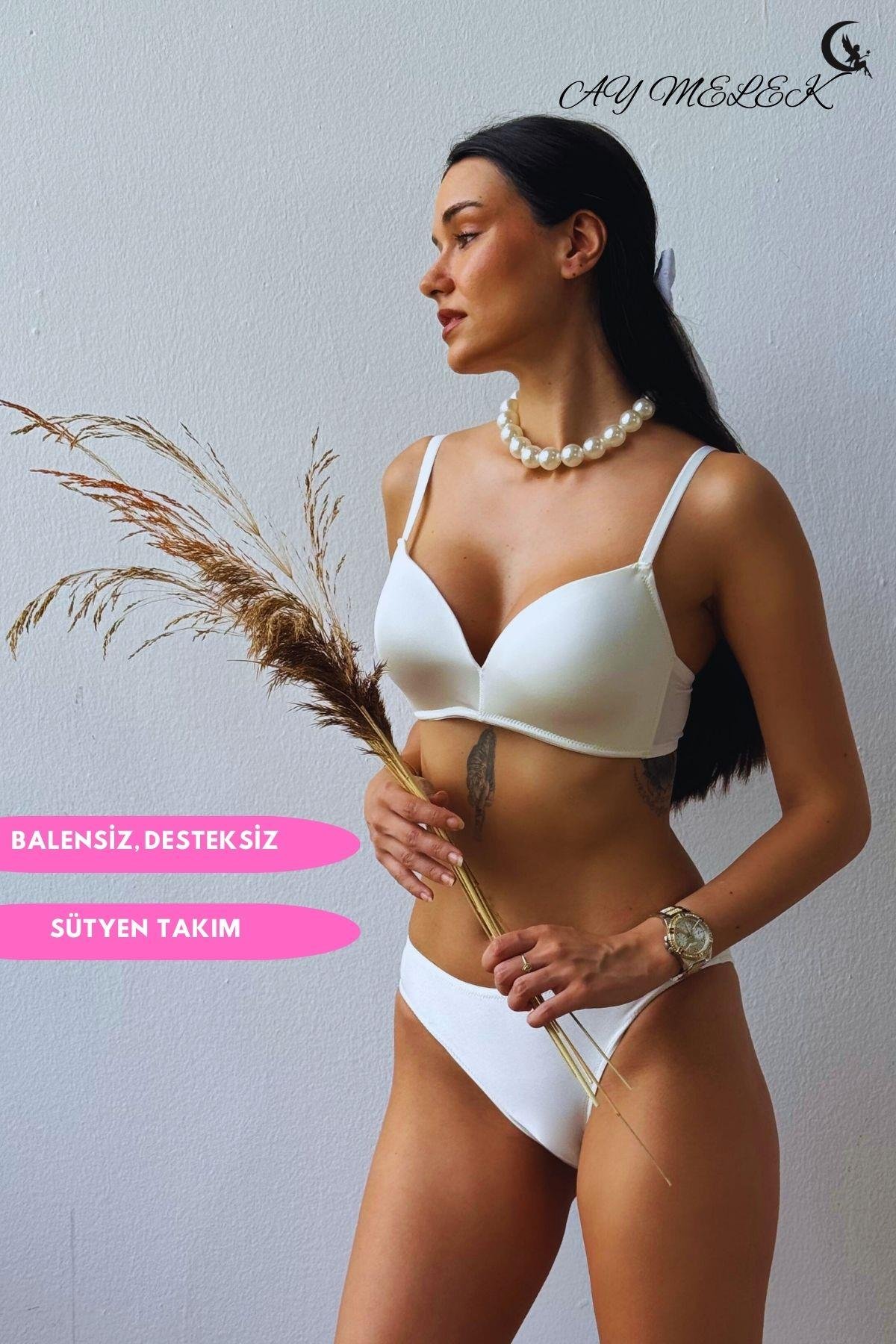 Sütyen Takımı B-Cap Balensiz Desteksiz Özel Tasarım Mikro Kumaş