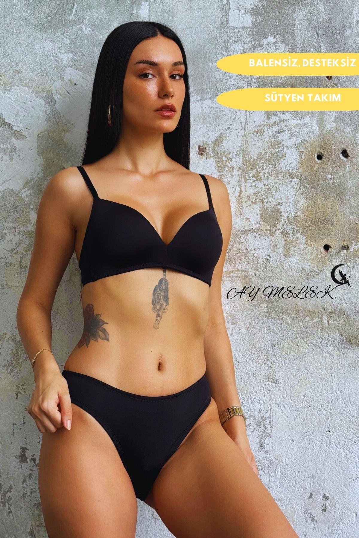 Sütyen Takımı B-Cap Balensiz Desteksiz Özel Tasarım Mikro Kumaş