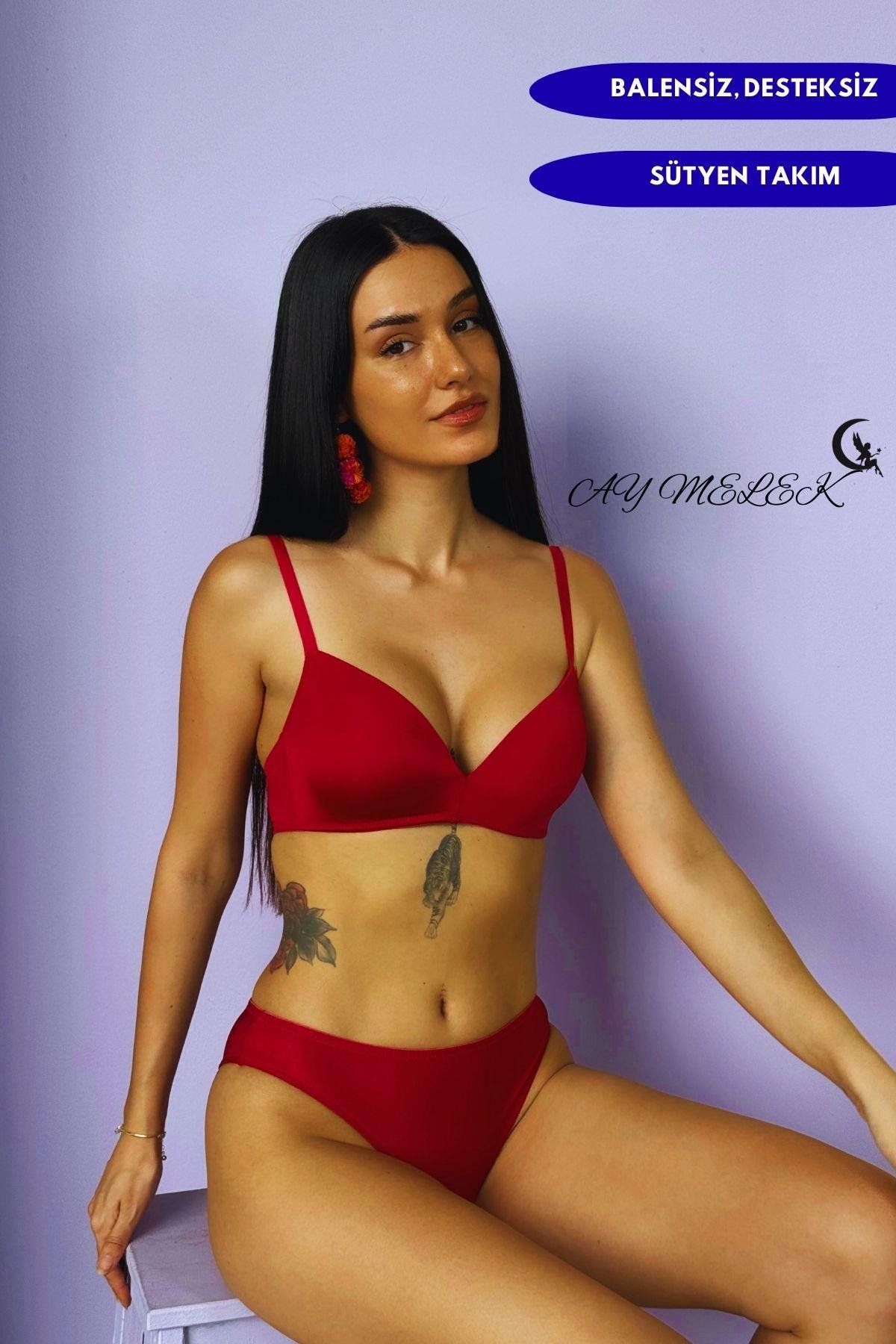 Sütyen Takımı B-Cap Balensiz Desteksiz Özel Tasarım Mikro Kumaş