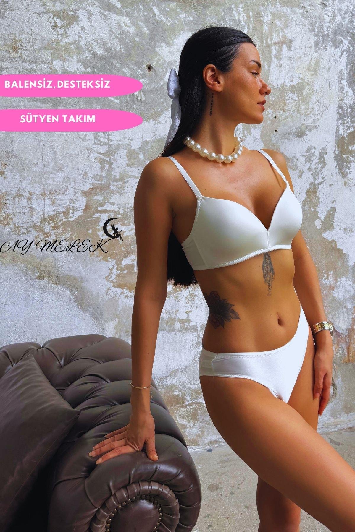 Sütyen Takımı B-Cap Balensiz Desteksiz Özel Tasarım Mikro Kumaş